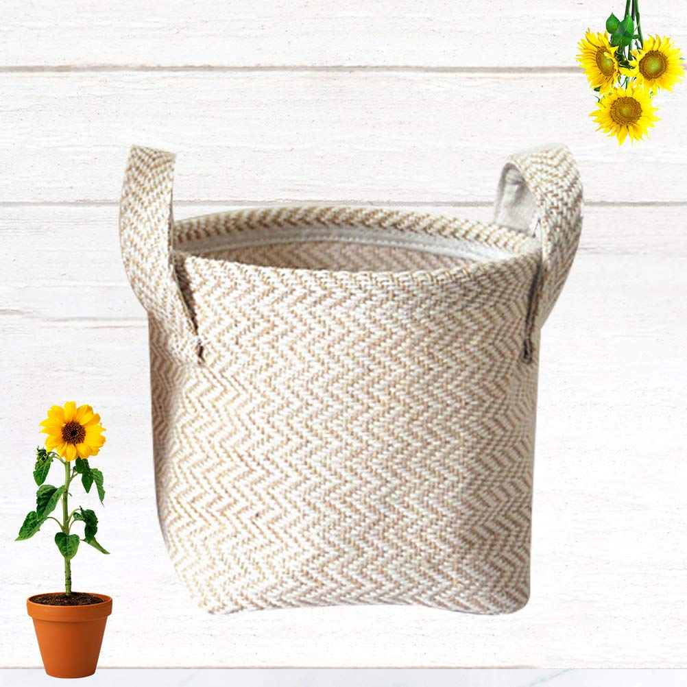 Collapsible Woven Storage Bins - Handwoven Cotton Basket for Toys & Home Organization
