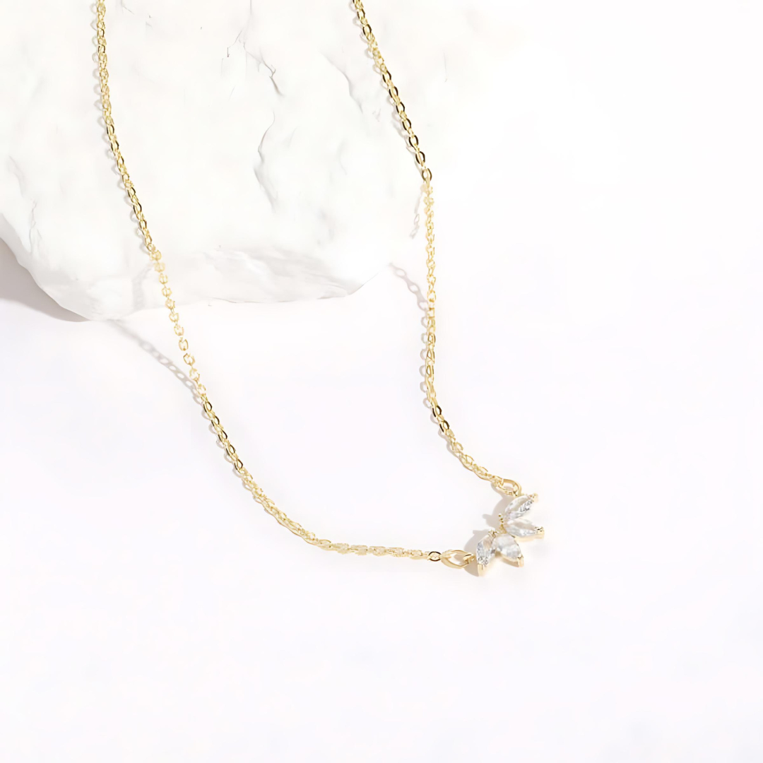 Dainty Marquise Leaf Pendant Choker Necklace - Elegant Gold/Silver Layering Necklace for Women | Perfect for Date Night, Wedding & Everyday Wear | XL0177