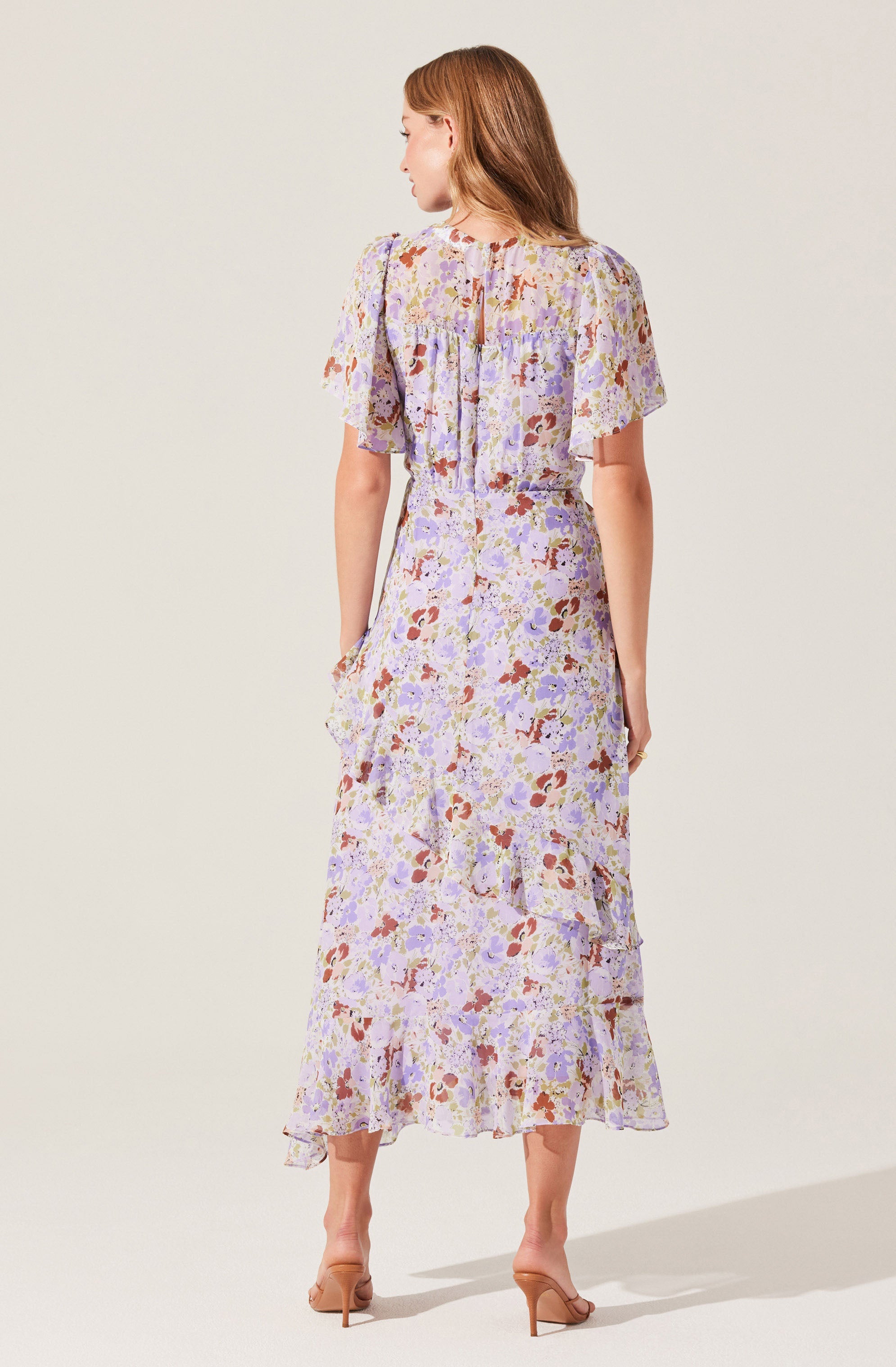 Floramae Floral Ruffle Dress for Women - Elegant Summer Maxi Dress with Ruffled Hem - Perfect for Beach Vacations, Garden Parties & Date Nights