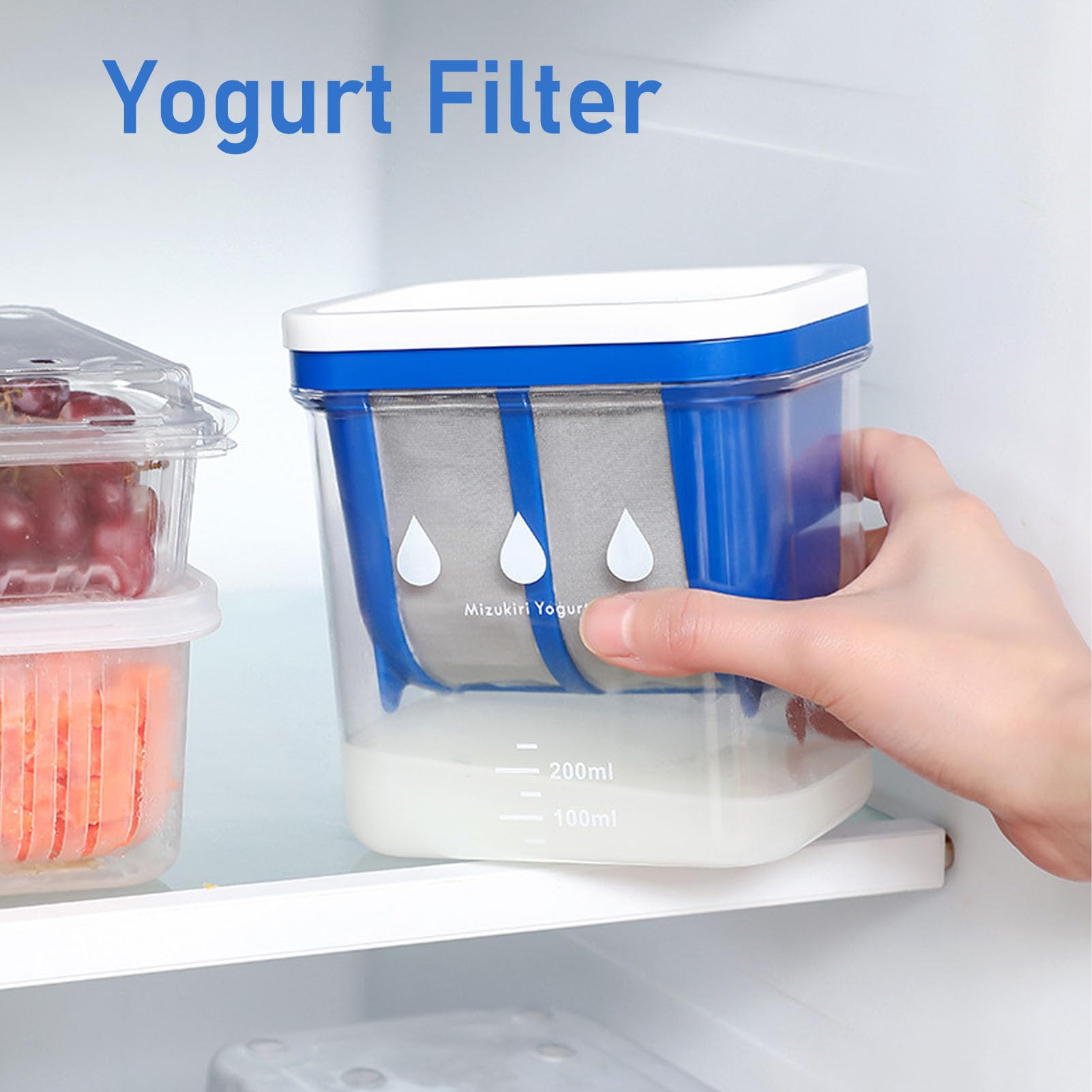 Greek Yogurt Maker with Extra Fine Stainless Steel Mesh - Reusable Yogurt Strainer & Whey Separator for Homemade Greek Yogurt - Perfect for Healthy Breakfast, Smoothies & Baking at Home