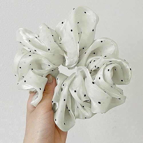 Elegant Organza Hair Scrunchies - Women's Hair Ties & Bands for Ponytail - Beige