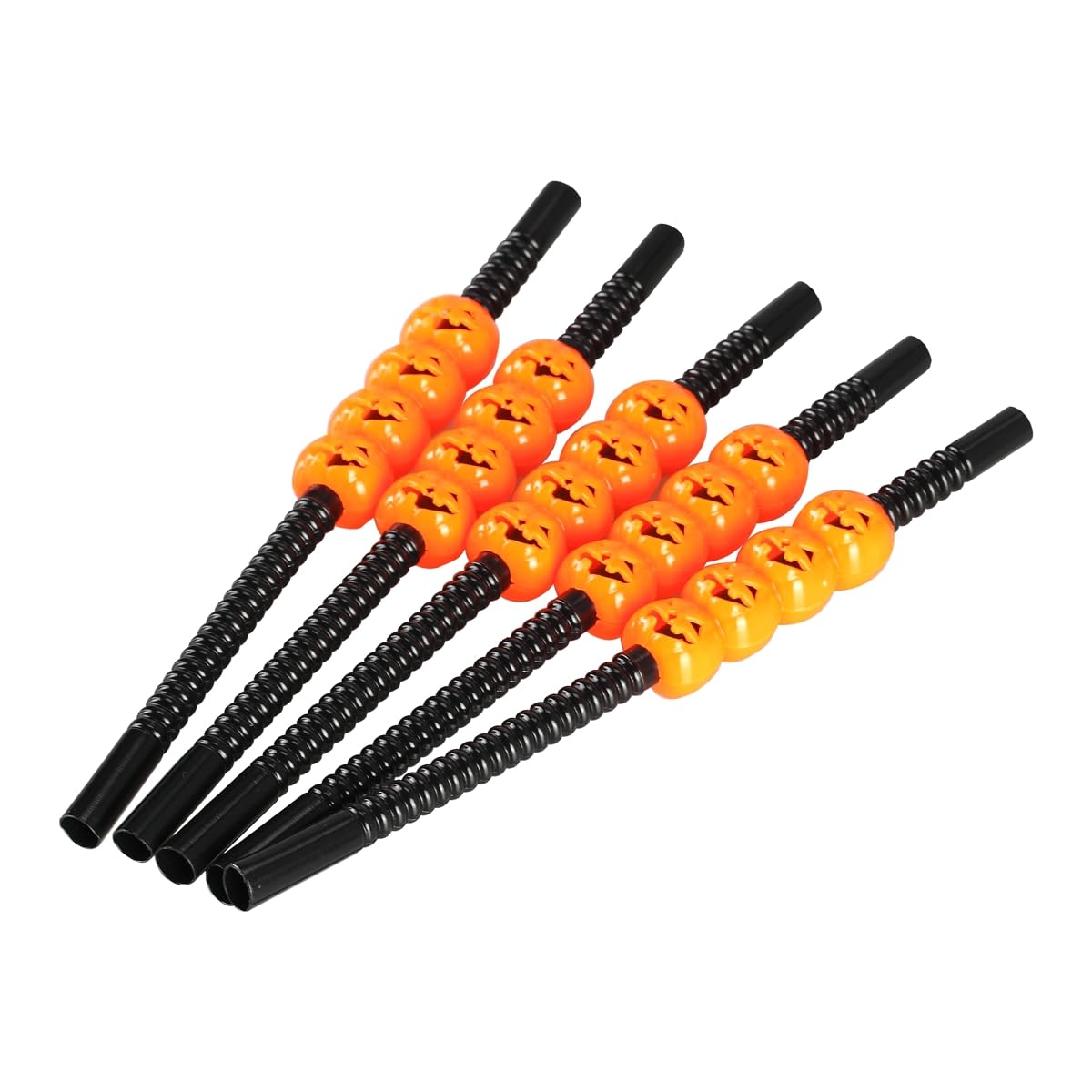 Halloween Pumpkin Straws - 5 Pack Fun Halloween Drinking Straws for Parties, Decorations & Favors | Perfect for Halloween Drinks, Cocktails & Spooky Celebrations