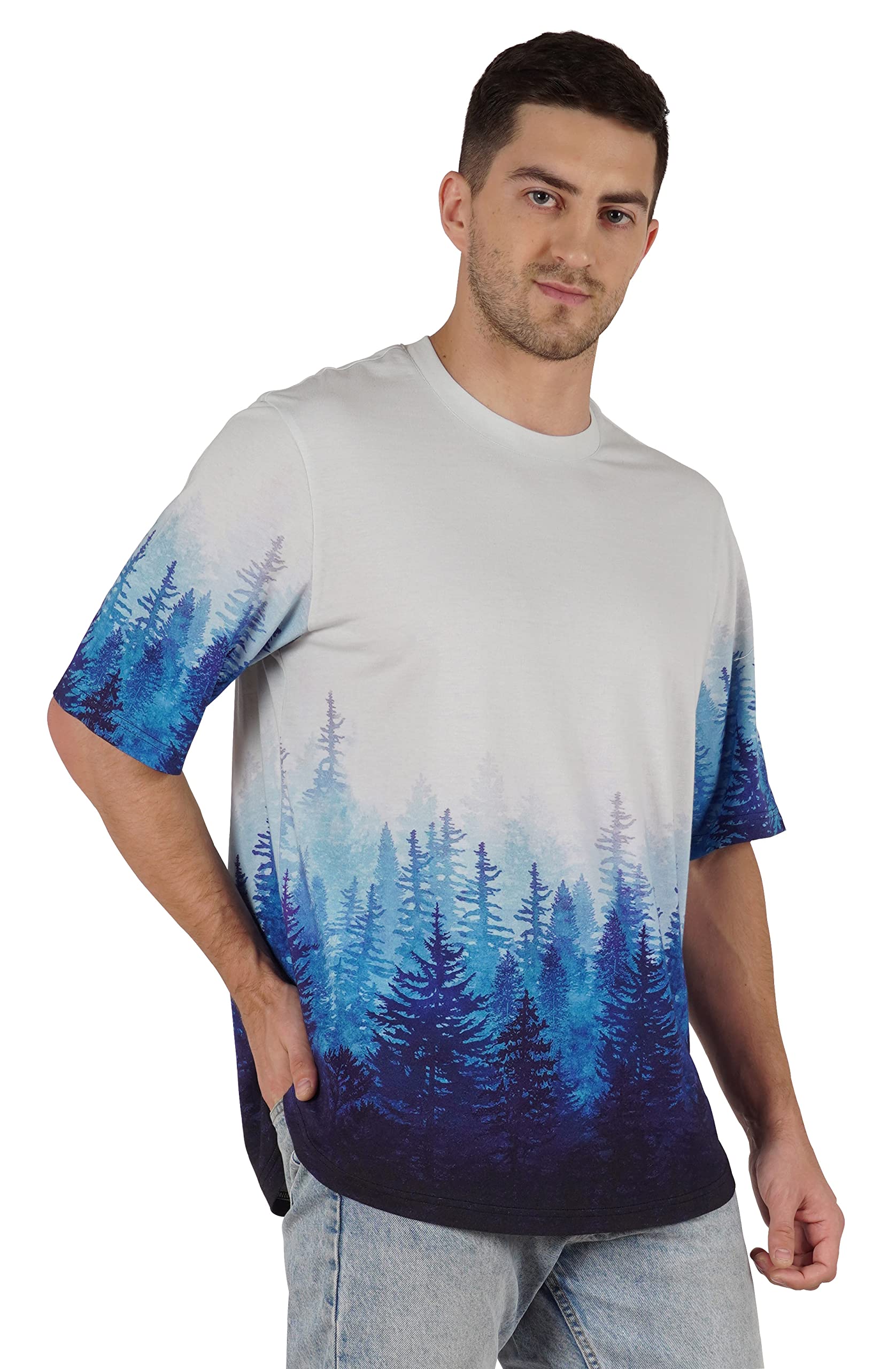 **Inkmeso Men's Half Sleeve T-Shirt - Loose Fit Casual Printed Tee for Summer, Beach, Holiday & Everyday Wear**