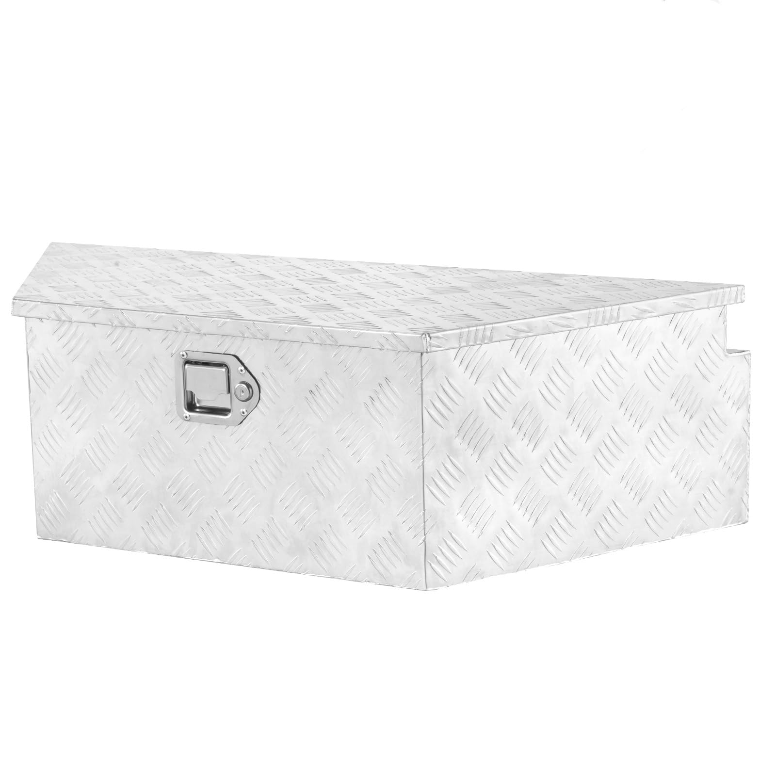 39'' Aluminum T-Type Utility Trailer Tongue Tool Box with Lock & Keys - Heavy Duty RV Storage Organizer for Camping, Boating & Outdoor Equipment | Silver