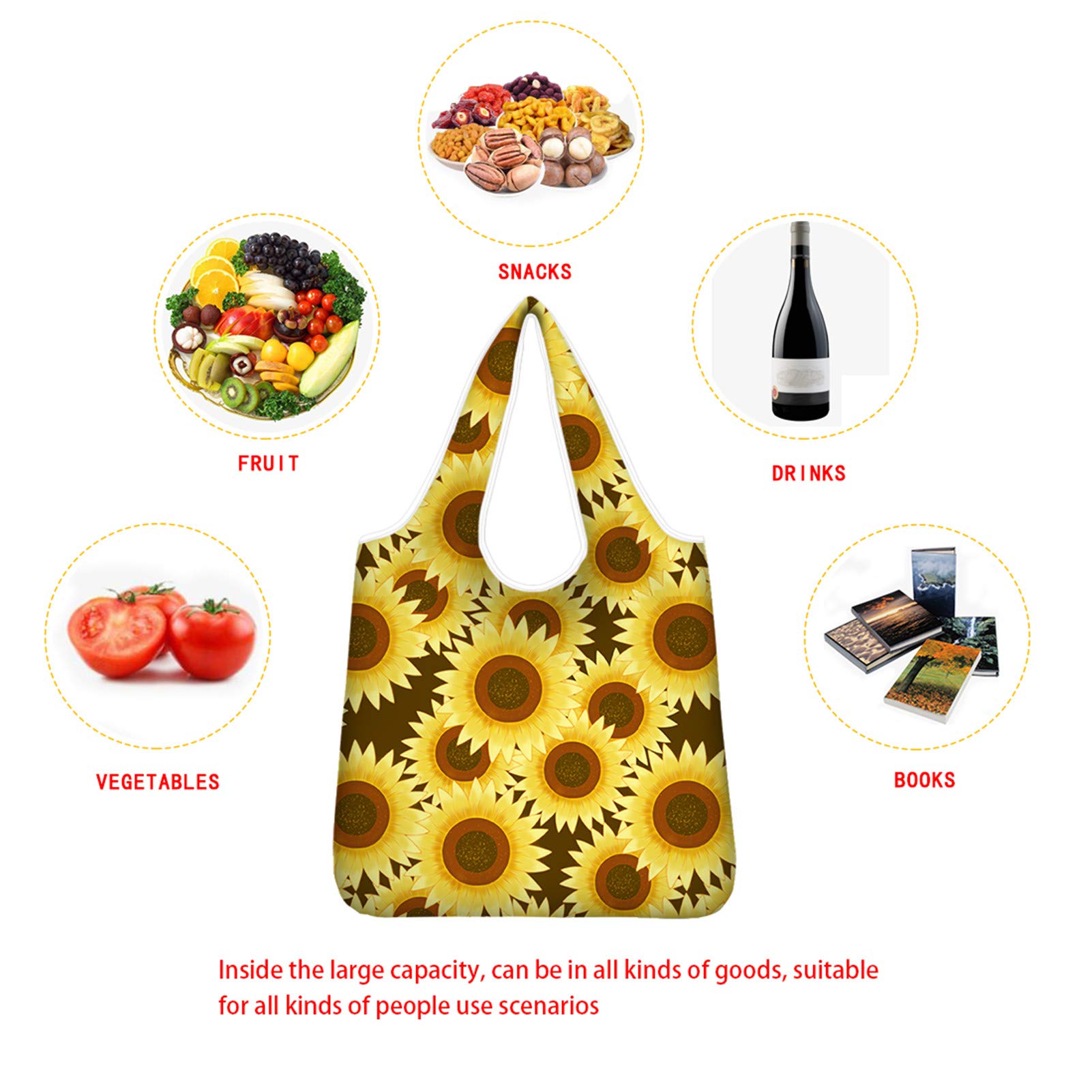 Belidome Cow Print Reusable Grocery Bags - Eco-Friendly Foldable Shopping Tote for Heavy Duty Use | Perfect for Farmers Markets, Grocery Shopping & Beach Trips