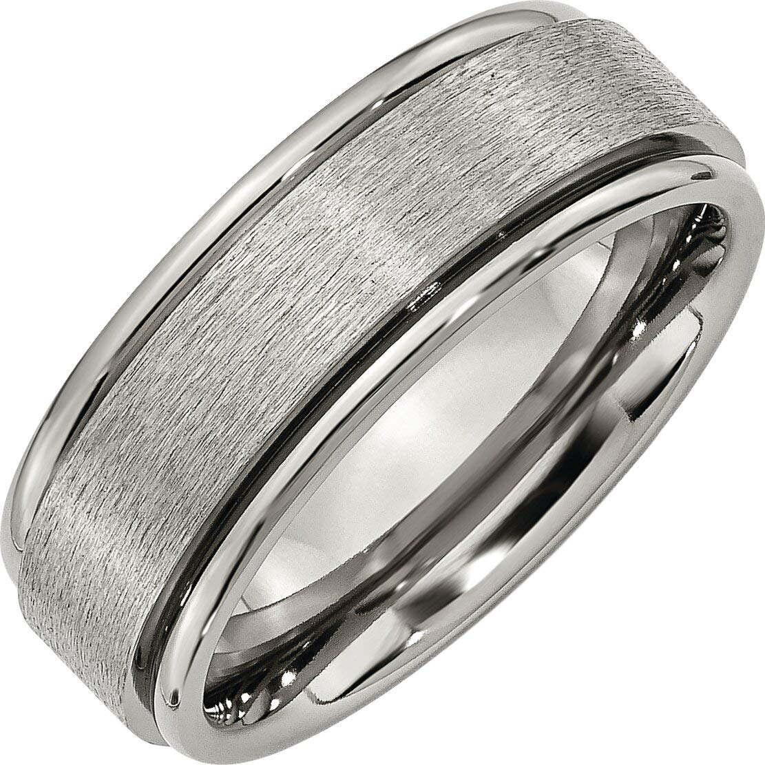8mm Titanium Satin Finish Men's Wedding Ring Band - Size 12 - Durable & Comfortable for Everyday Wear & Special Occasions