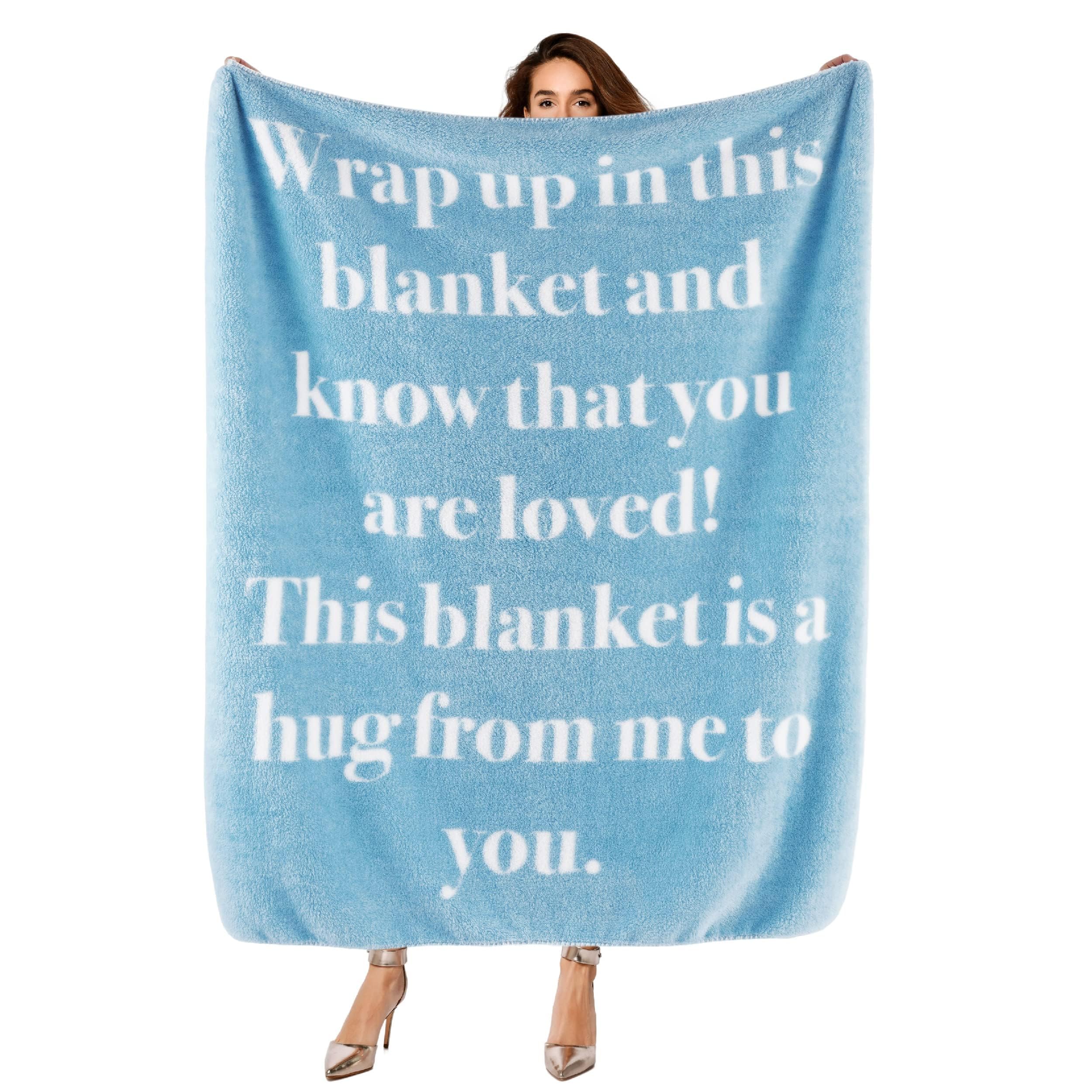 Bedsure Inspirational Healing Blanket for Women - Soft Get Well Gifts, Post-Surgery Recovery Blanket with Uplifting Words, Comforting Cancer Care Blanket for Mom, Elderly & Adults, Blue, 50x60 Inch - Perfect for Hospital Stay, Chemotherapy Comfort & Thoughtful Birthday Gifts