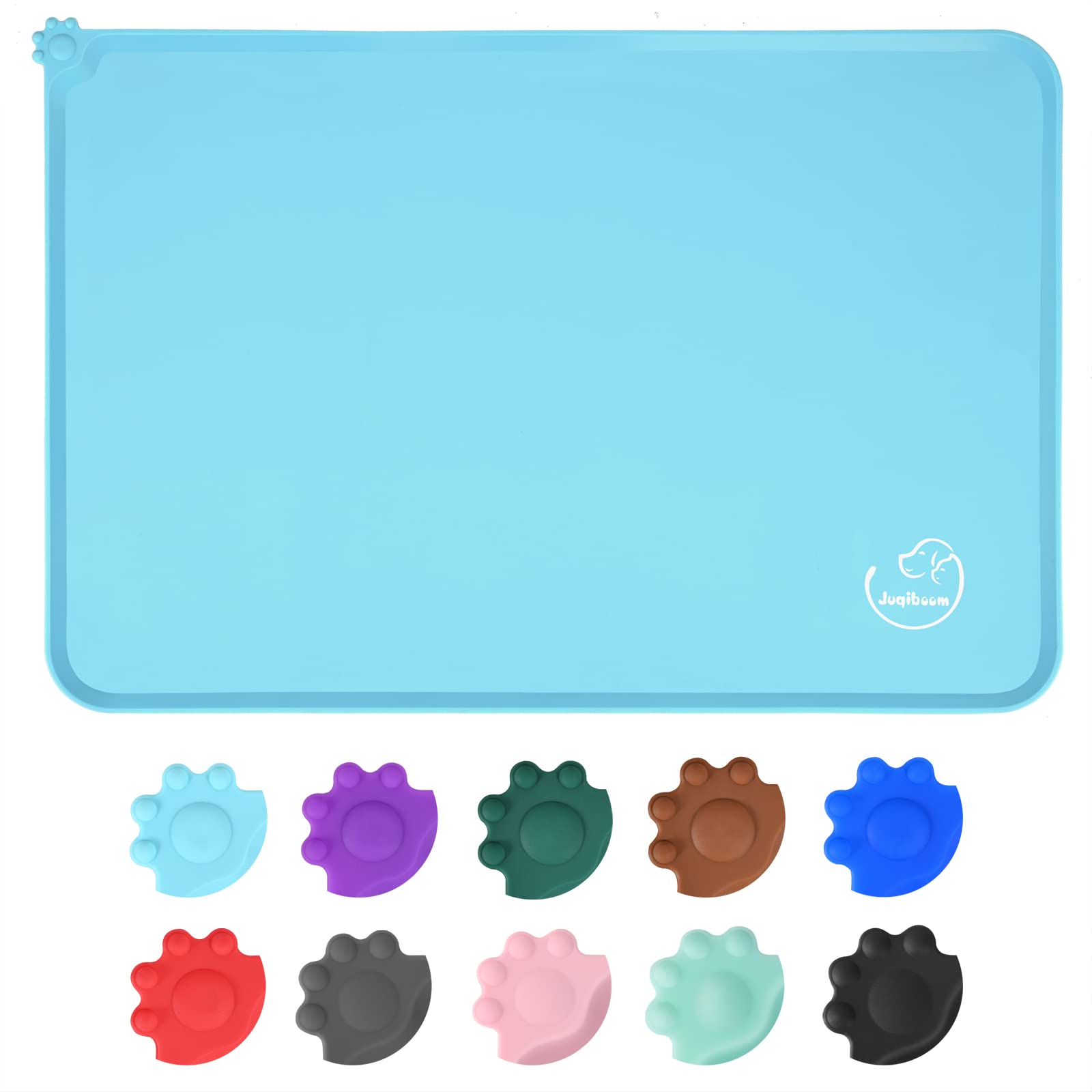 Waterproof Non-Slip Silicone Pet Feeding Mat for Dogs & Cats - Easy Clean Bowl Placemat (18.5