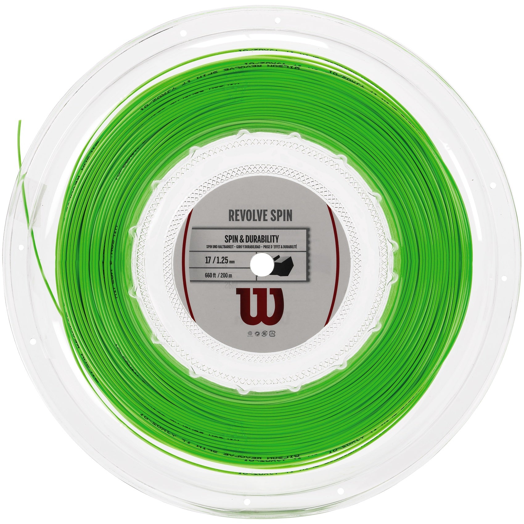 Wilson Revolve Spin Green Tennis String - High Performance Tennis String for Spin & Control | Perfect for Competitive Play & Training