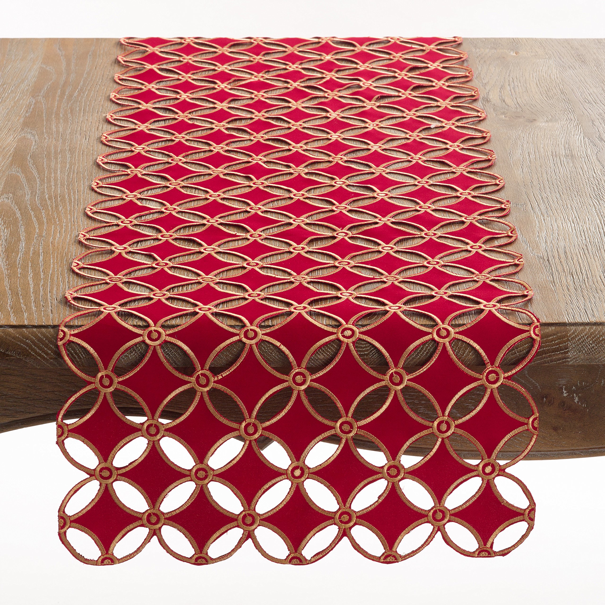 Elegant Holiday Cutwork Design Table Runner - Perfect for Christmas, Thanksgiving & Dinner Party Decorations