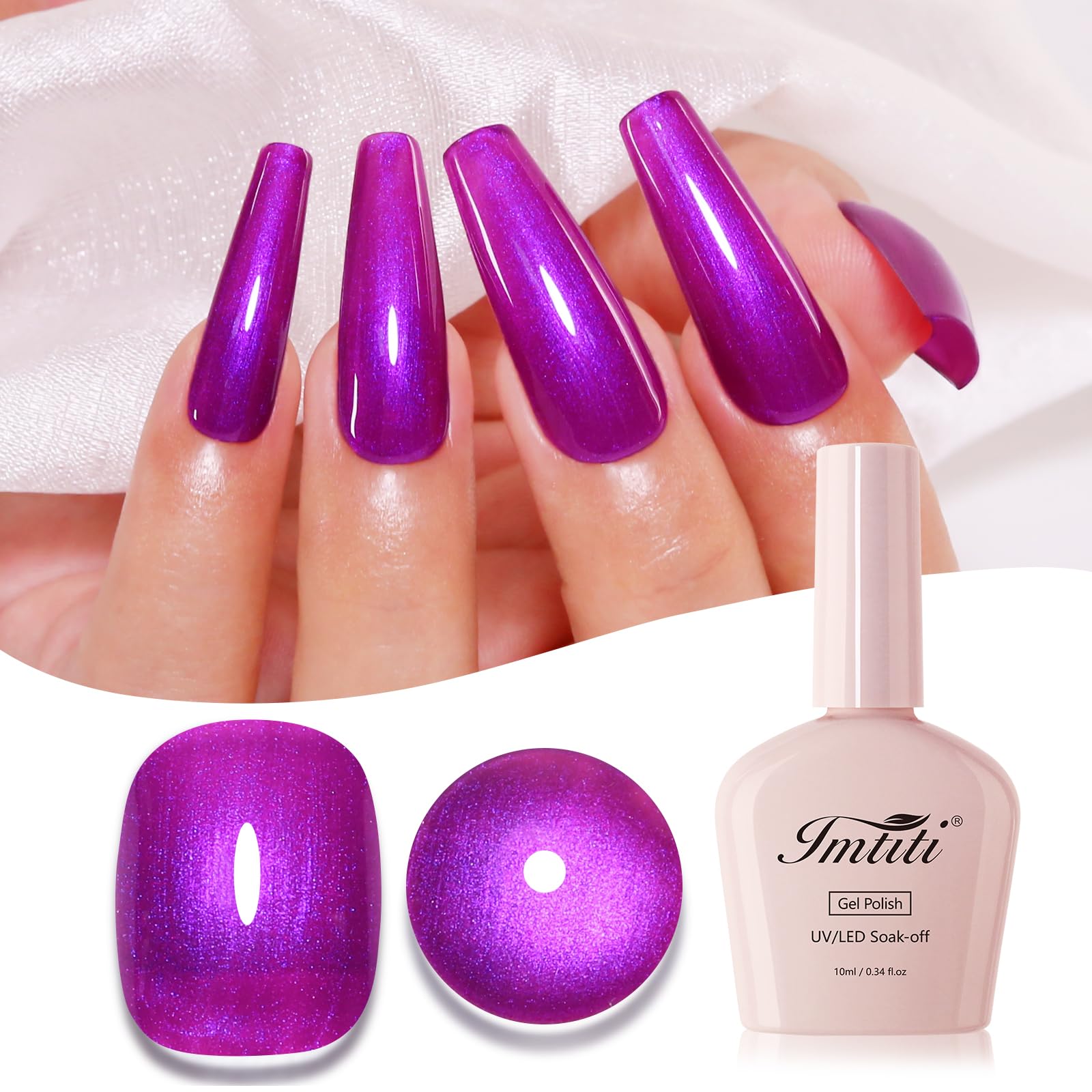 Imtiti Rose Purple Glitter Pearl Gel Nail Polish - Diamond Shimmer UV LED Soak Off Manicure Kit (10ml) for Autumn Winter Nails | Perfect for Salon, Home Use & Special Occasions