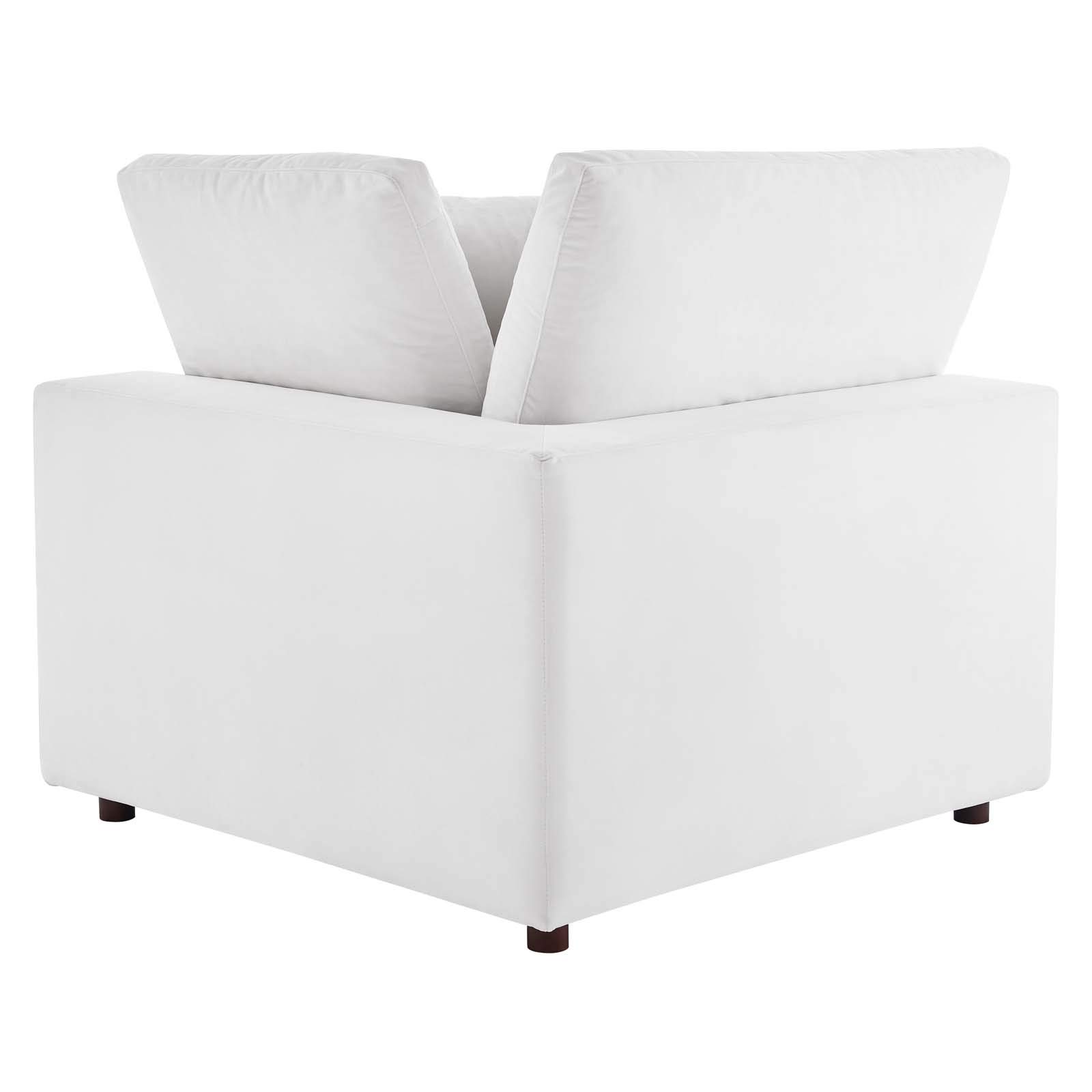 Modway Commix Down-Filled Overstuffed Performance Velvet 4-Piece Sectional Sofa Set - Luxurious Comfort for Living Room, Lounge & Entertainment Spaces
