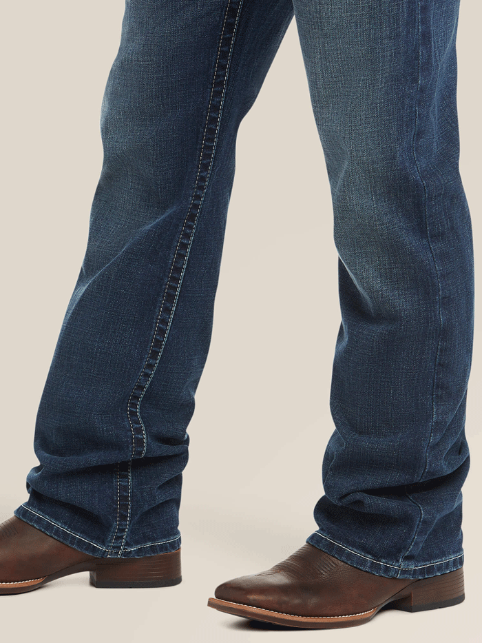 Ariat Men's M4 Low Rise Adkins Boot Cut Jean Turnout - Durable Work & Casual Denim for Cowboy, Ranch & Outdoor Activities