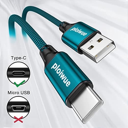 USB C Charger Cable 3M (10ft) 2-Pack - Fast Charging 3A Nylon Braided Type C Cable for Google Pixel, Sony Xperia, Nintendo Switch, Huawei P30/P20/P40, Samsung Galaxy S21/S20/S10/S9/S8/A21s/A40/A51/A12/A20e - Perfect for Home, Office & Travel Charging