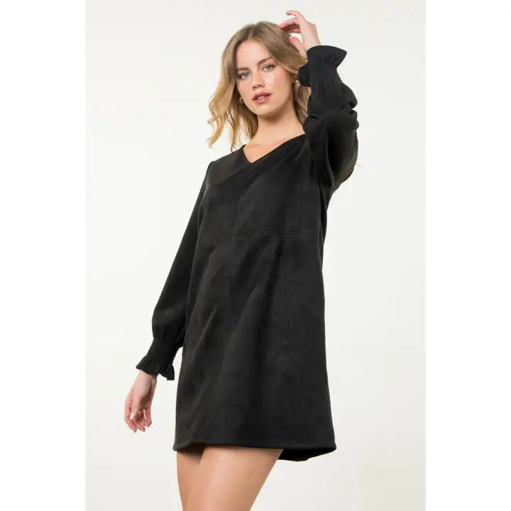 Long Sleeve Suede Dress for Women - Soft & Stylish Fall/Winter Outfit (Multiple Colors) | Sale $47.20 | Perfect for Office, Date Night & Holiday Parties