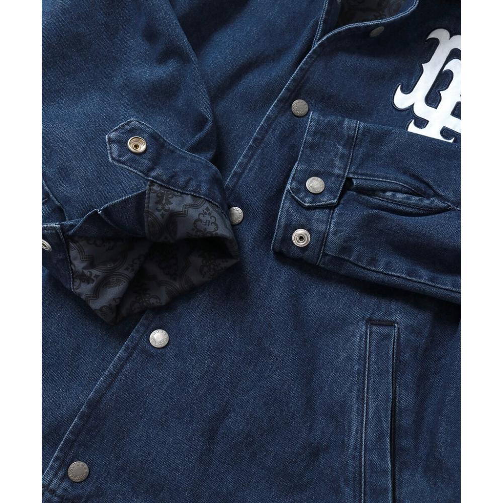 Lafayette LF Logo Denim Coaches Jacket in Indigo - Stylish Vintage-Inspired Outerwear for Men | Perfect for Casual Wear, Street Style & Everyday Fashion