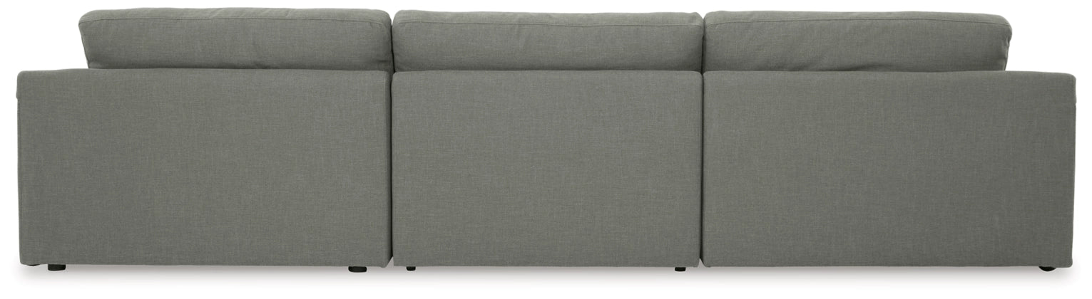 Elyza 3-Piece Sectional Sofa with Right-Hand Facing Chaise in Smoke Gray - Perfect for Living Room, Family Room & Small Spaces