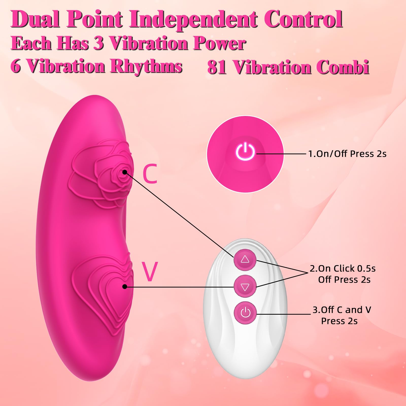 **9+9 Dual Vibration Modes Mini Butterfly Vibrator for Women & Couples - APP & Remote Control, Rose-Shaped Adult Sex Toy - Perfect for Solo Play & Romantic Nights**