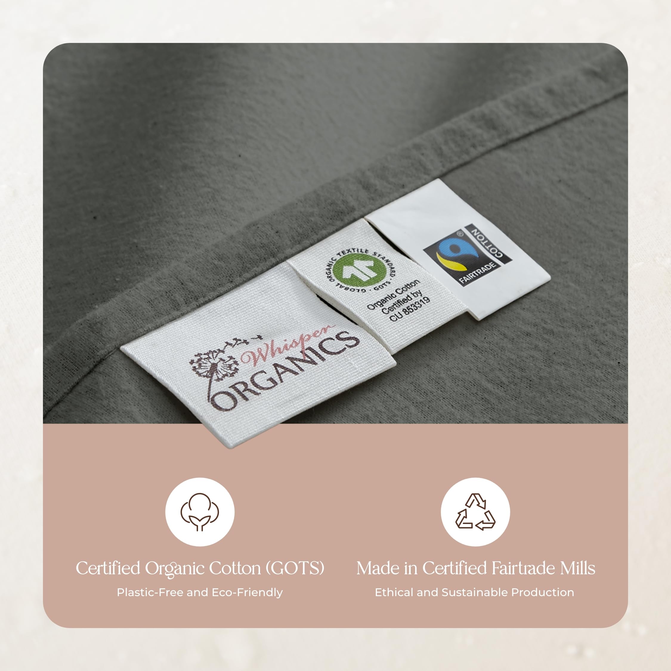 Organic Flannel Pillowcases Queen Size Set of 2 - 100% GOTS Certified Organic Cotton, Ultra Soft & Breathable, Premium Brushed Finish with Envelope Closure - Perfect for Cozy Winter Nights & Allergy Relief (Gray, Queen)