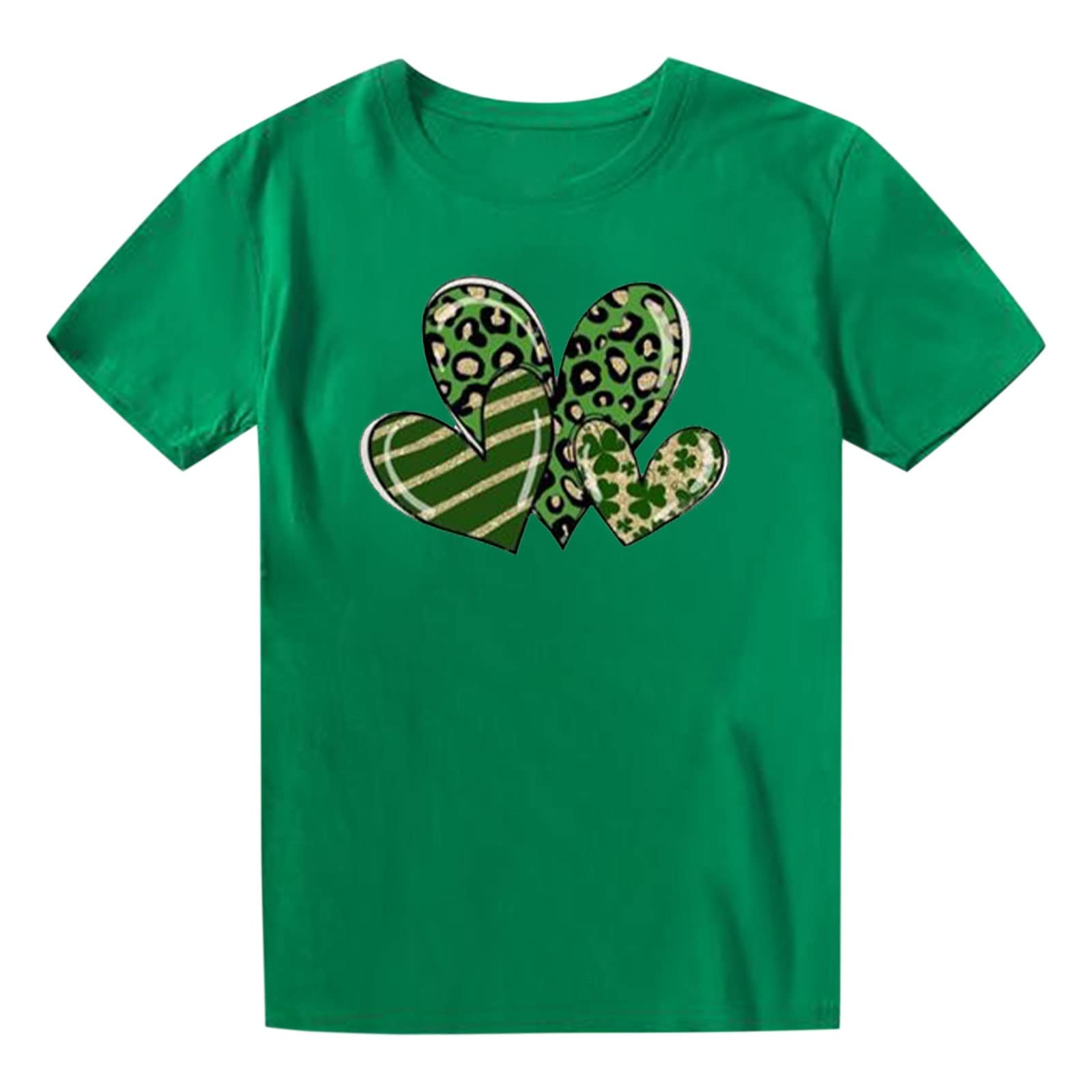 Western Shirts for Women - Casual Short Sleeve Green Printed T-Shirt for Summer Outings