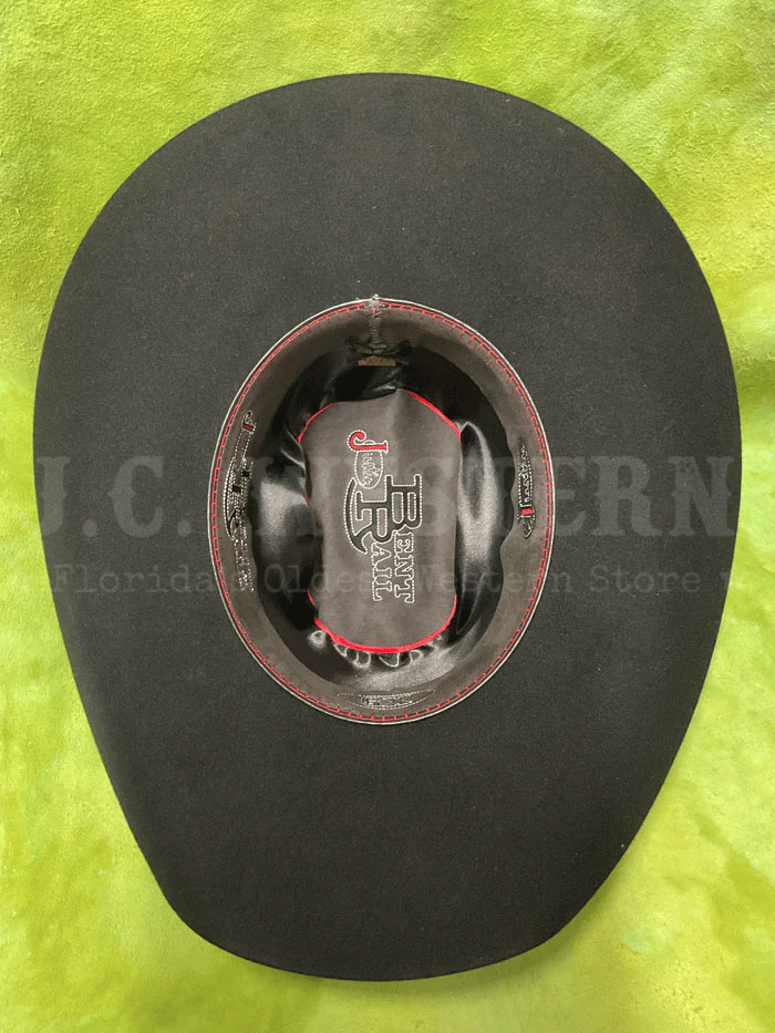 Justin JF0630CROW4402 6X Fur Felt Cowboy Hat - Black Bent Rail Crowell Style for Western Rodeo & Outdoor Adventures