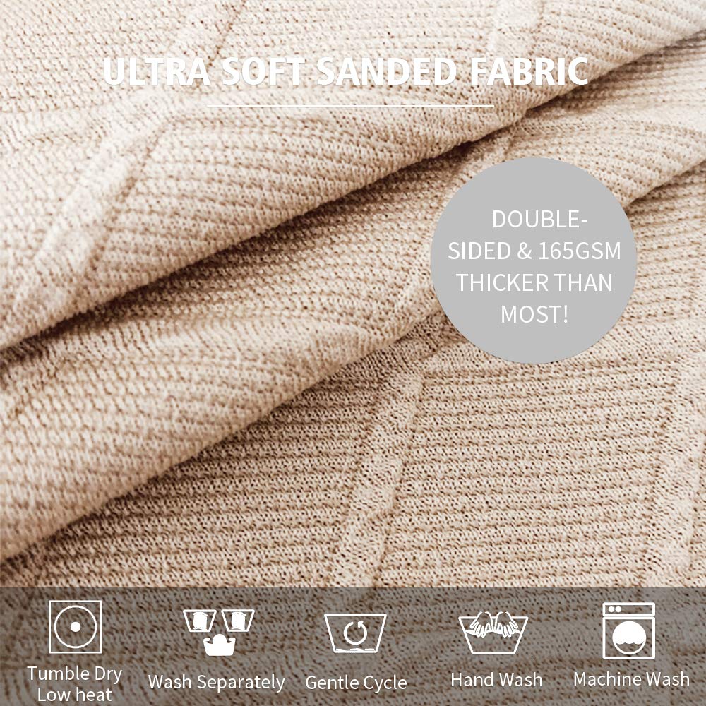 Stretch Jacquard Chair Covers - 4 Pcs for Dining & Kitchen Chairs - Rhombic Beige