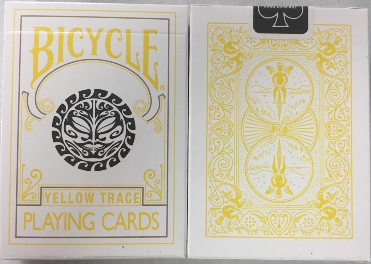 USPC Bicycle Yellow Trace Playing Cards with Sun Moon Design - Premium Poker Cards for Magic Tricks, Card Games & Collectibles