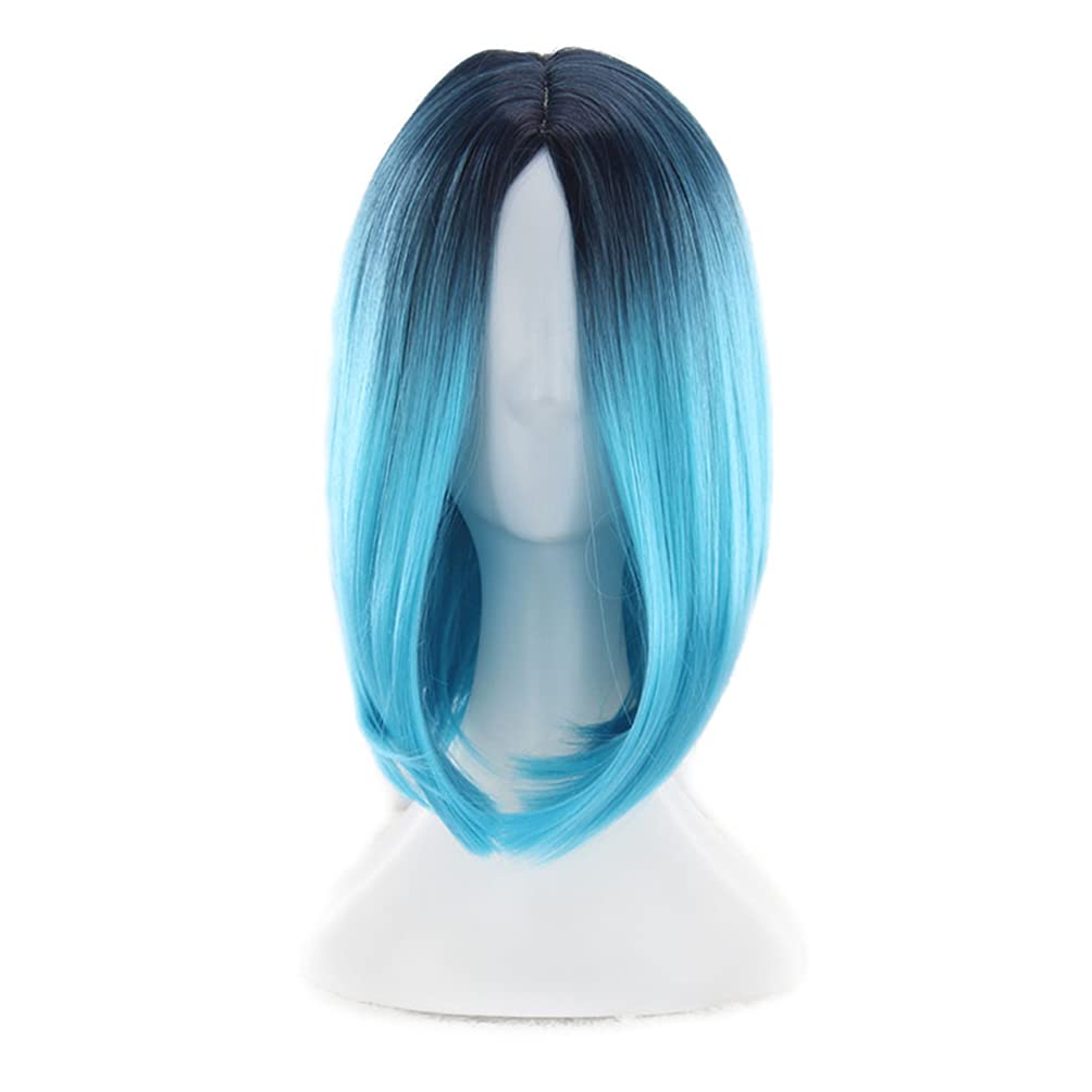 Colorful Lace Front Wigs for Black Women - Real Human Hair & Synthetic Blend - Gradient Bob Wigs for Cosplay, Hair Replacement & Everyday Style | Perfect for Parties, Halloween & Fashion Looks