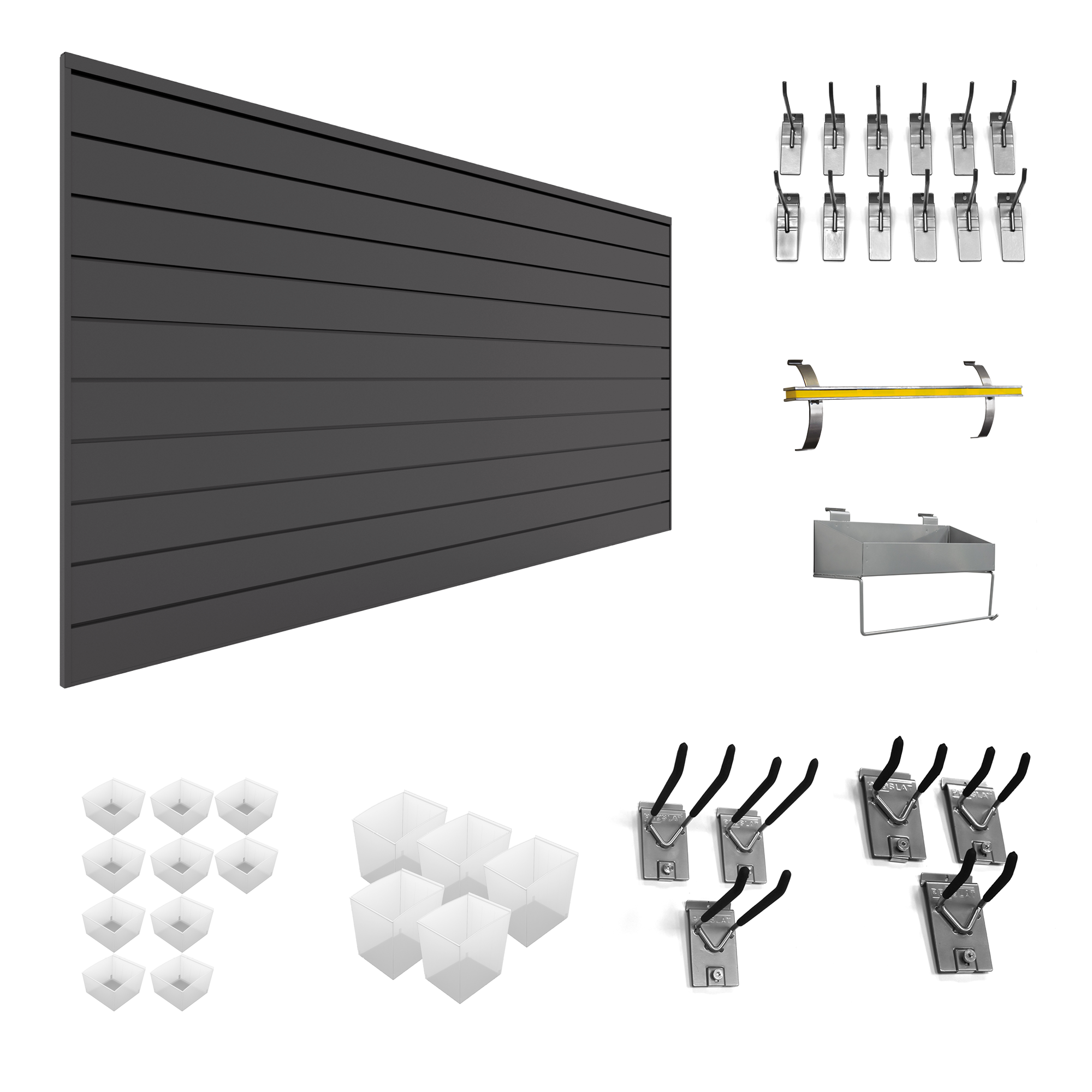 PVC Slatwall Handyman Bundle - Durable Wall Panel System for Retail Displays & Garage Organization - Perfect for Store Shelving, Tool Storage & Home Decor