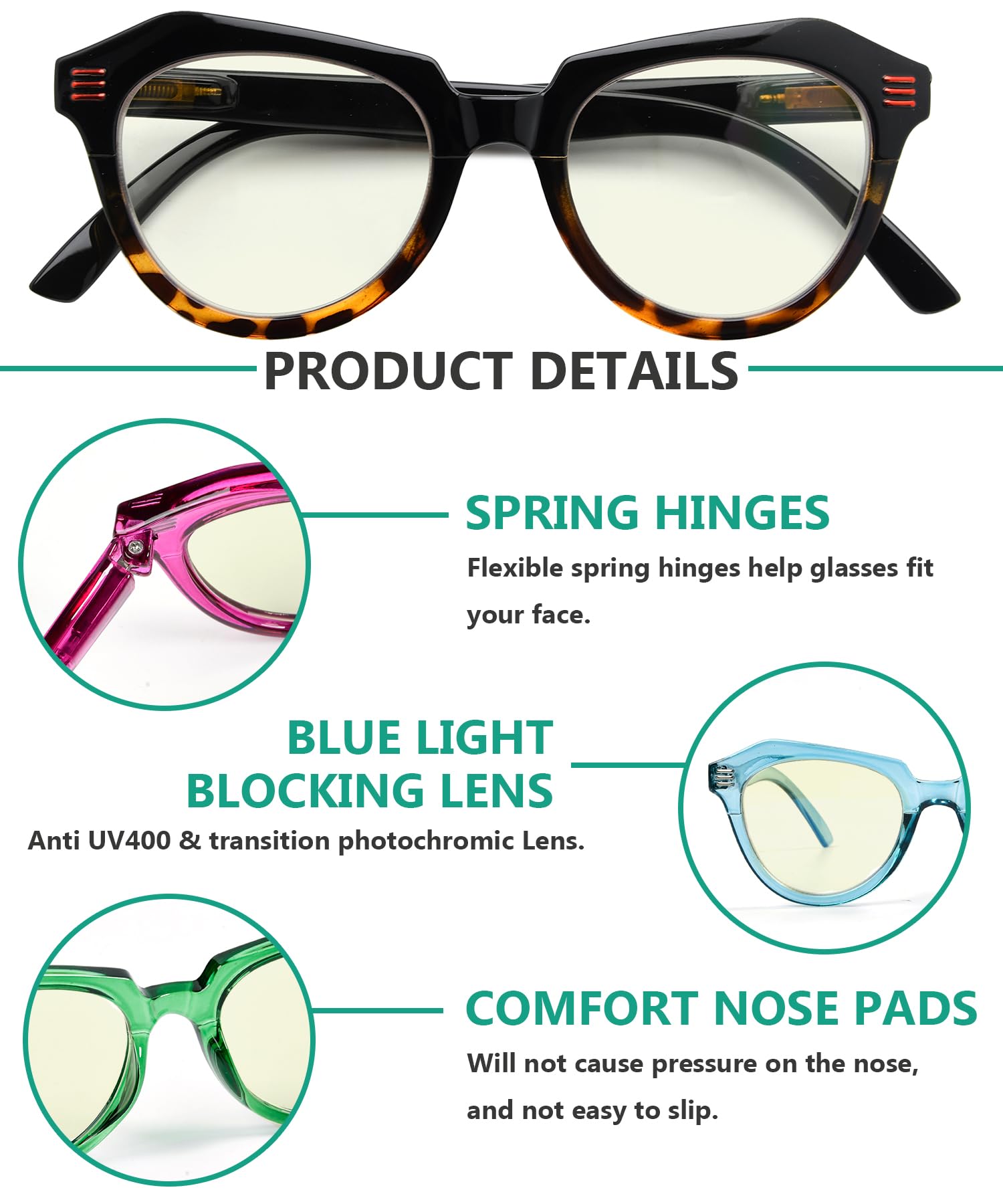 Blue Light Blocking Reading Glasses for Women & Men - Eyekepper Multipack Tinted Computer Eyeglasses | Reduce Eye Strain for Work, Gaming & Screen Time