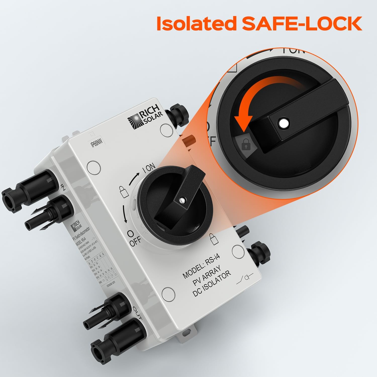 Rich Solar 1500V 55A Solar PV DC Quick Disconnect Switch - Heavy Duty Solar Panel Disconnector for Off-Grid Systems, RV & Marine Applications