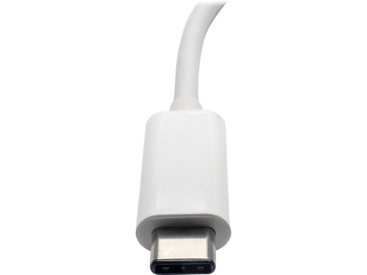 Tripp Lite U460-003-3AG-C 3-Port USB-C & USB-A Hub with Gigabit Ethernet, Power Delivery Charging - Portable USB-C Adapter for Laptop, MacBook, iPad Pro - White | Home Office & Travel Accessory