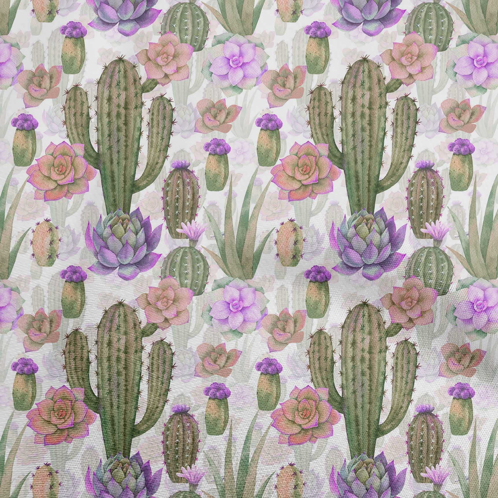 oneOone Rayon Purple Cactus Print Fabric - 56 Inch Wide for DIY Clothing, Sewing & Crafts | Soft, Durable Material for Dresses, Quilts & Home Decor Projects