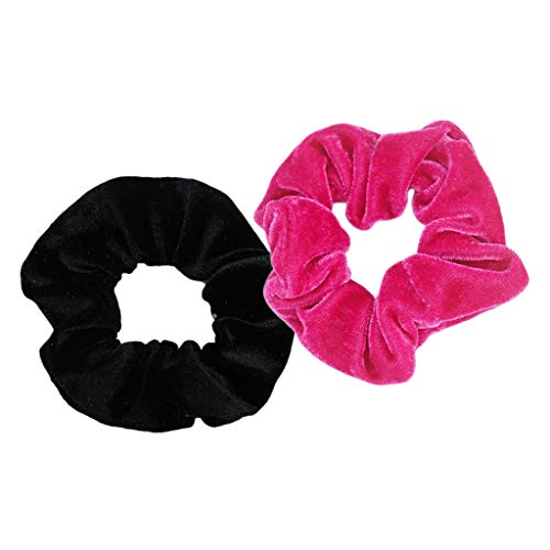 Set of 2 Velvet Hair Bands - Soft Elastic Rubber Hair Ties for Women & Girls (Perfect for Ponytails, Braids & Everyday Hairstyles)