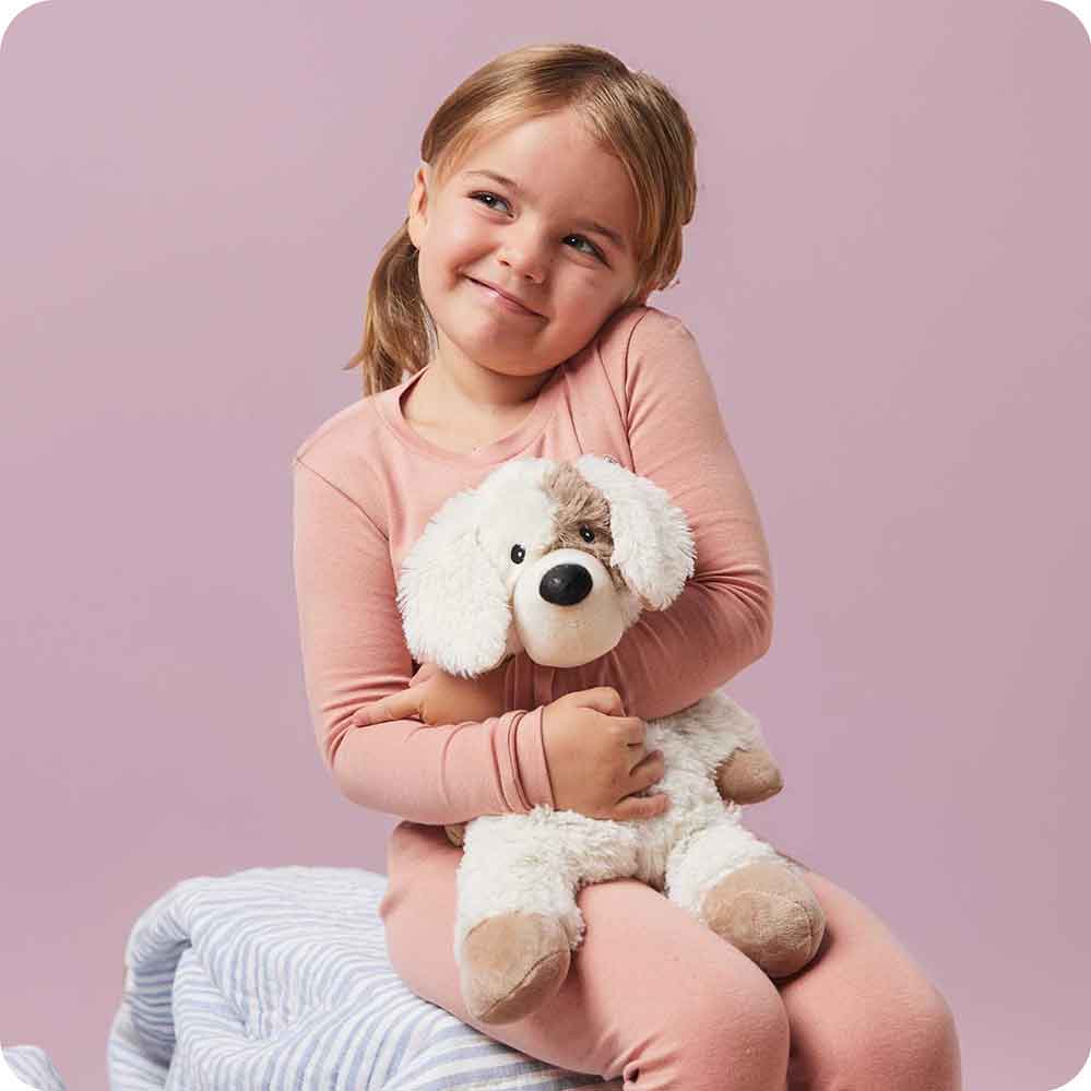 Weighted Heated Stuffed Animal Puppy - Warmies Plush Toy for Anxiety Relief & Comfort - Perfect for Kids, Adults & Pets - Cozy Gift for Cold Weather & Stress Relief