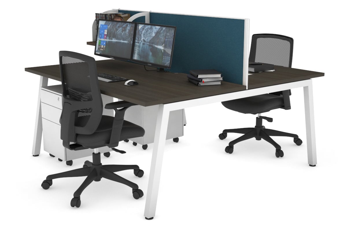 Quadro 2-Person Office Workstation Desk - 1600L x 800W with Cable Management - Perfect for Collaborative Workspaces & Home Offices