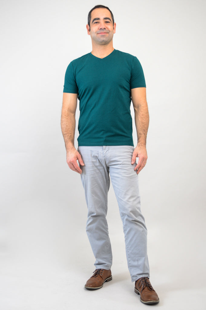 Adam Men's Short Sleeve Bamboo Shirt - Soft Breathable Teal Green Casual Top for Summer, Outdoor Activities & Travel