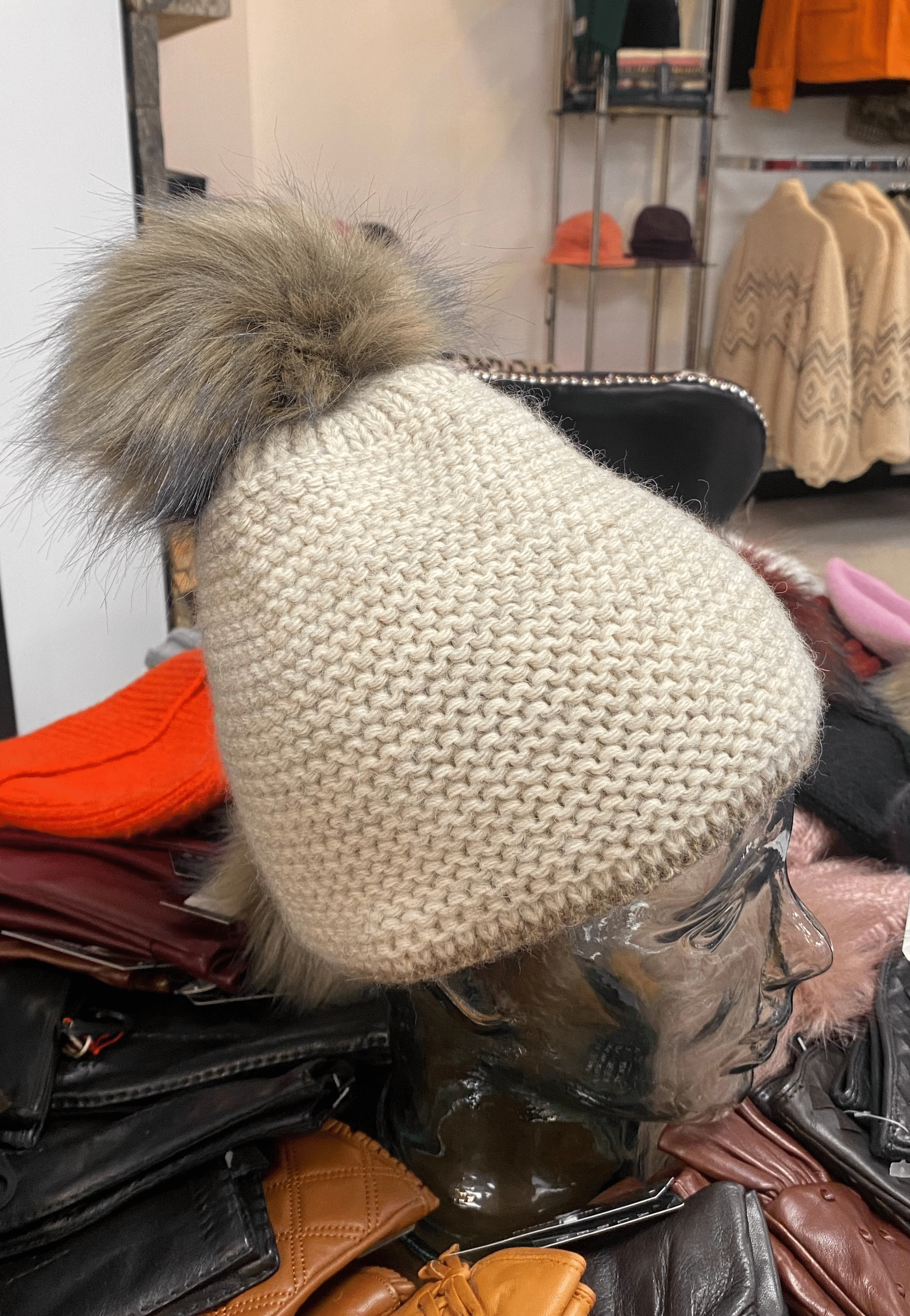 Cozy Knit Fleece Lined Pom Pom Winter Beanie Hat for Women - Warm Soft Cuffed Knit Hat for Cold Weather, Outdoor Activities & Fashion Accessories