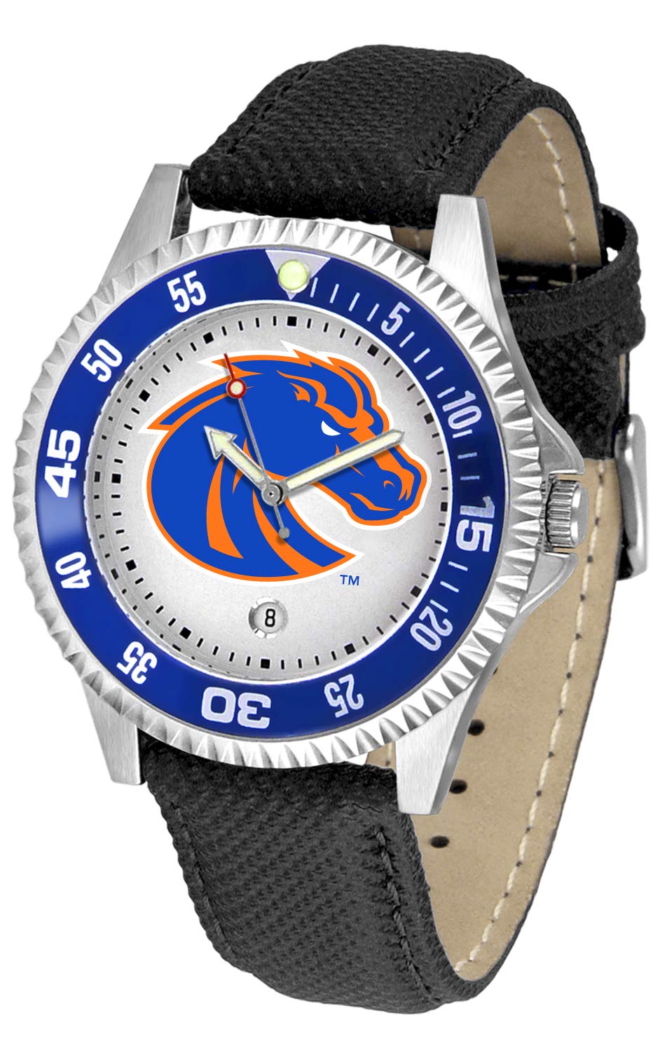 SunTime Boise State Broncos Men's Competitor Watch with Genuine Leather Band - Perfect for Game Day, Office Wear & Everyday Use