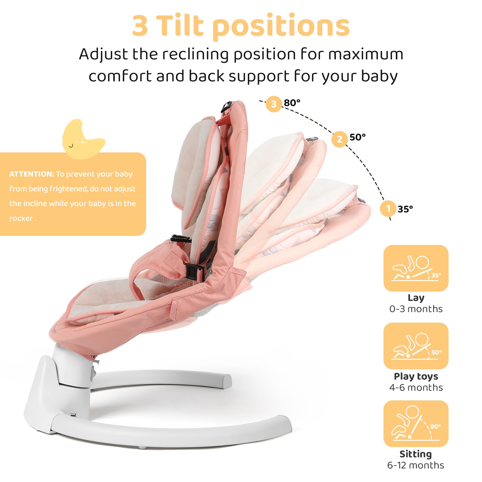 Baby Swing for Infants - 5-Speed Adjustable Rocker with 10 Soothing Lullabies, 5-Point Safety Harness & Remote Control | Includes 3 Hanging Toys (Pink) | Perfect for Nursery, Daycare & Soothing Fussy Babies to Sleep