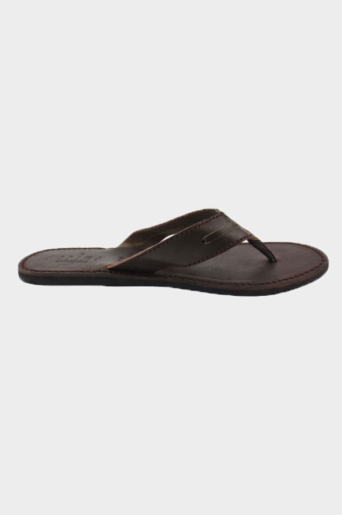 Premium Men's Leather Flip Flops - Comfortable Brown Sandals for Summer | Beach, Pool & Casual Wear