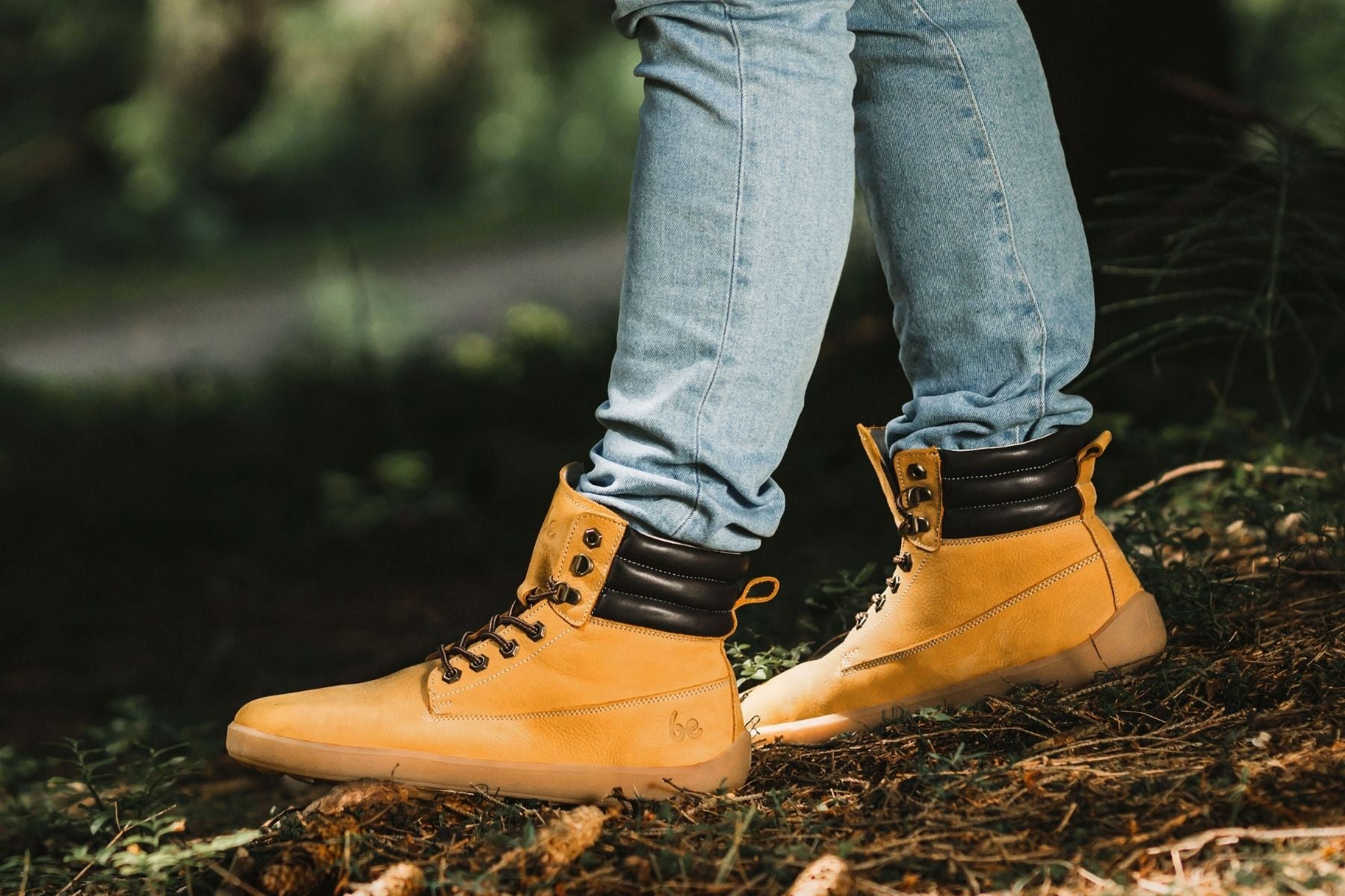 Barefoot Boots for Women - Be Lenka Nevada Neo Minimalist Shoes in Mustard | Comfortable & Lightweight for Hiking, Travel & Everyday Wear