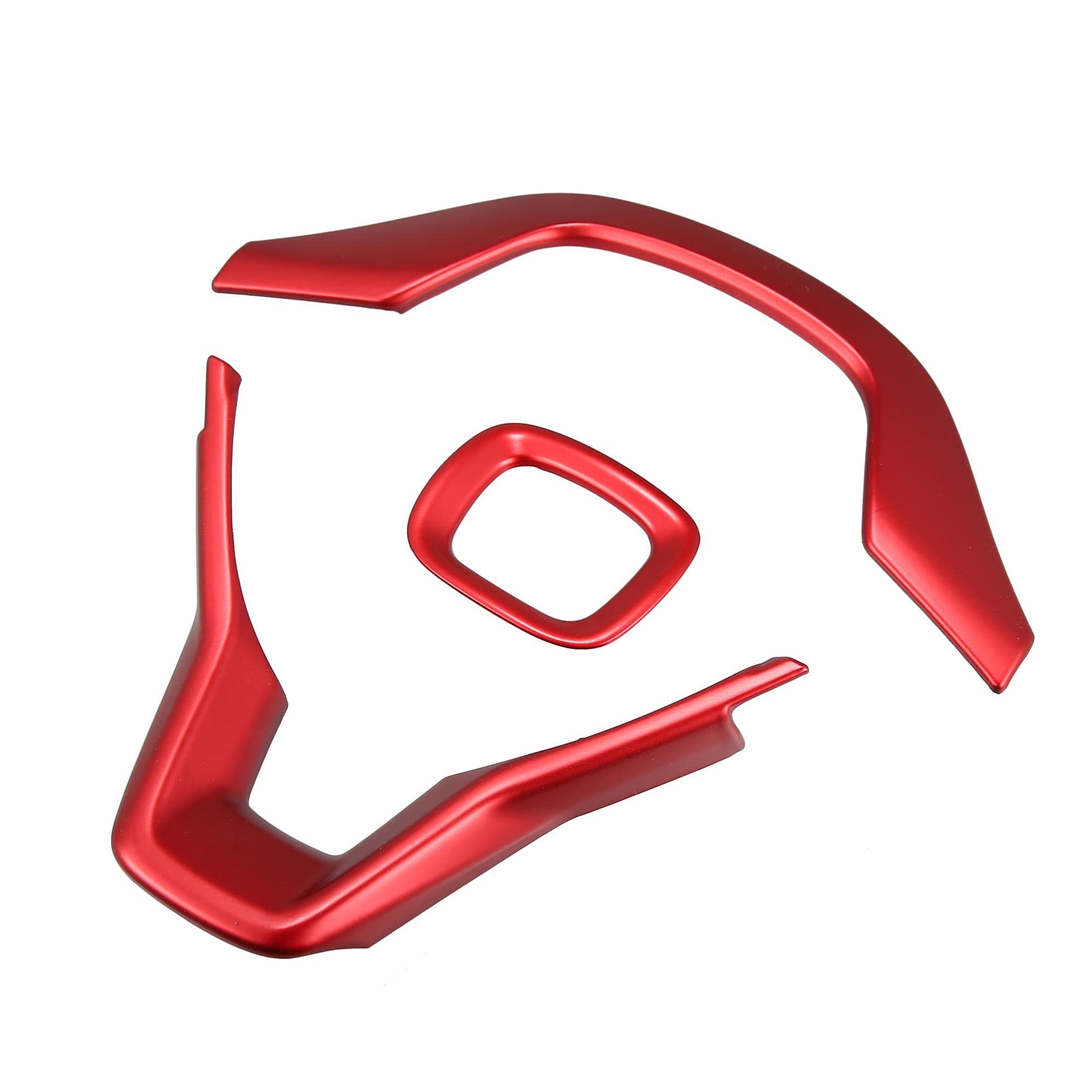 X AUTOHAUX 3-Piece ABS Steering Wheel Cover Trim for 2018-2021 Honda Accord - Red Interior Decoration Accessories - Perfect for Car Customization & Enhanced Grip