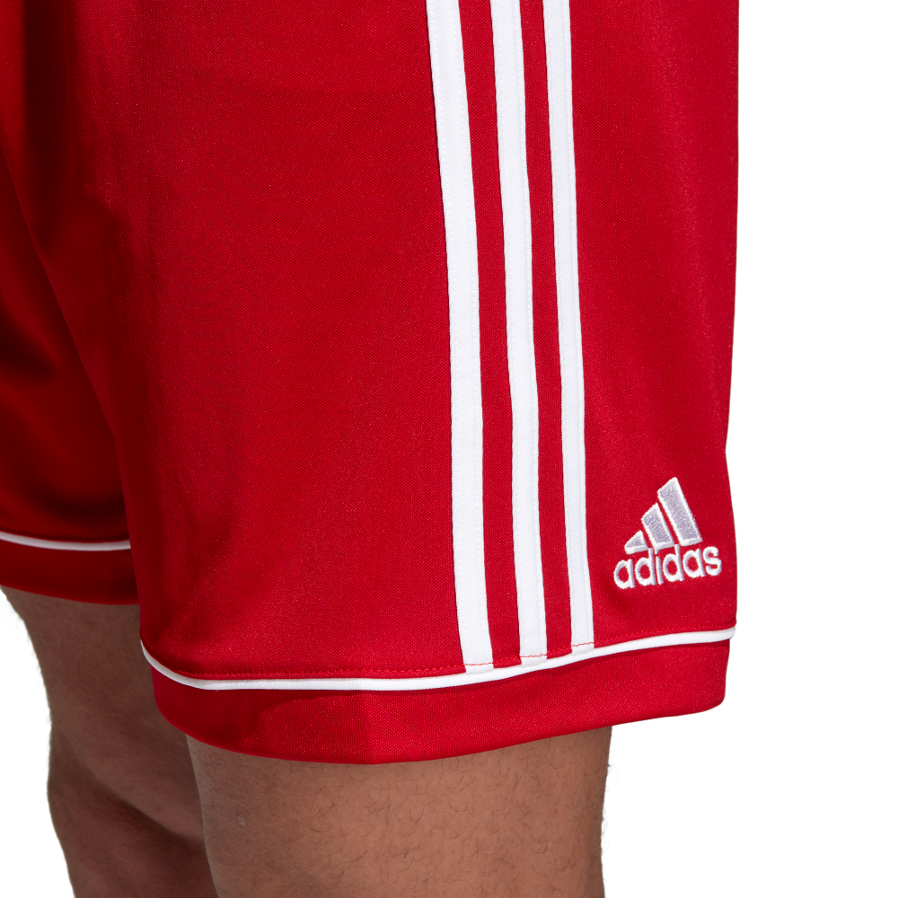 Adidas Youth Squadra 17 Soccer Shorts - Red/White - Breathable Athletic Shorts for Boys - Perfect for Training, Games & Casual Wear