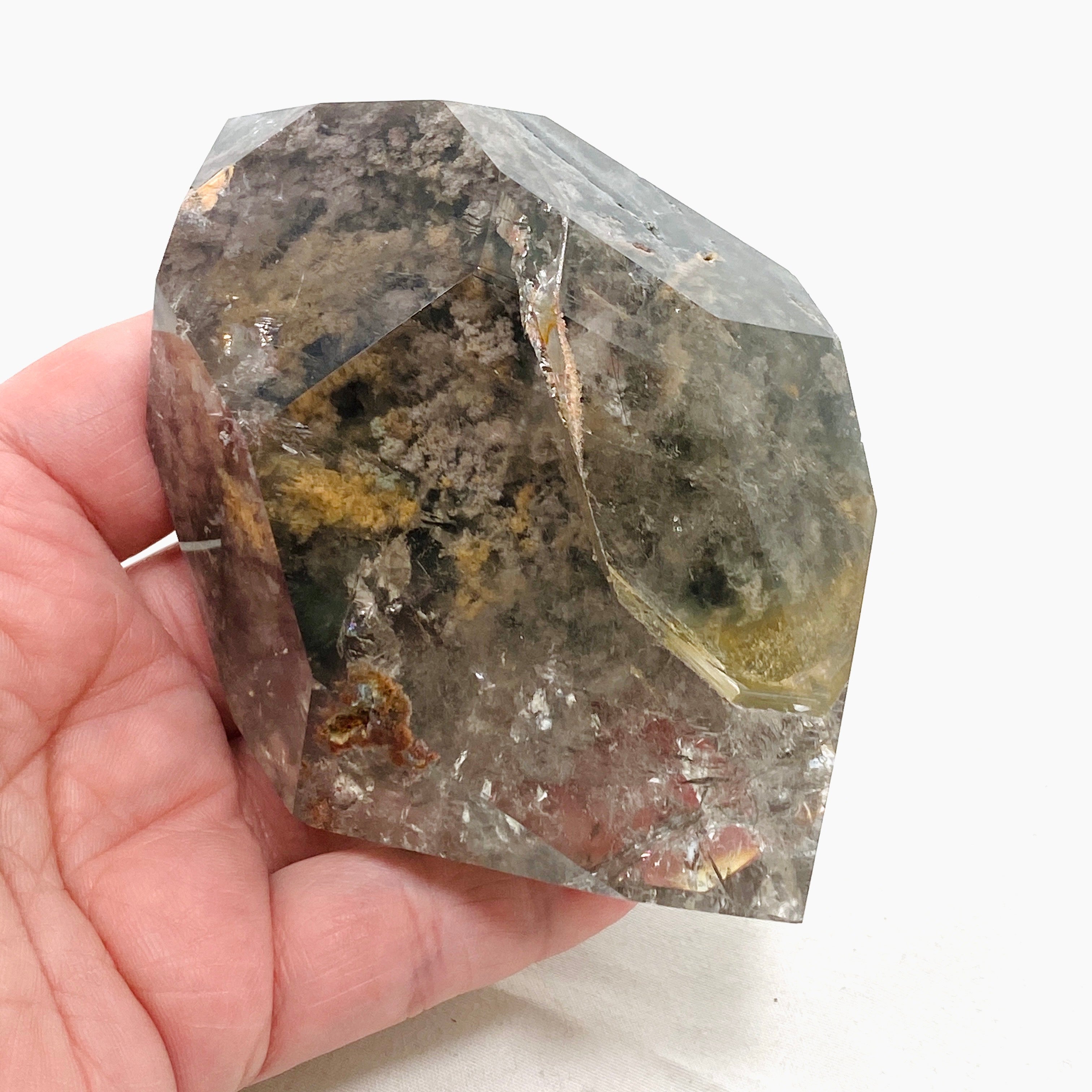Natural Garden Quartz (Lodolite) Freeform Stone - Healing Crystal for Meditation, Chakra Balancing & Spiritual Growth - Perfect for Home Decor, Yoga Spaces & Energy Work
