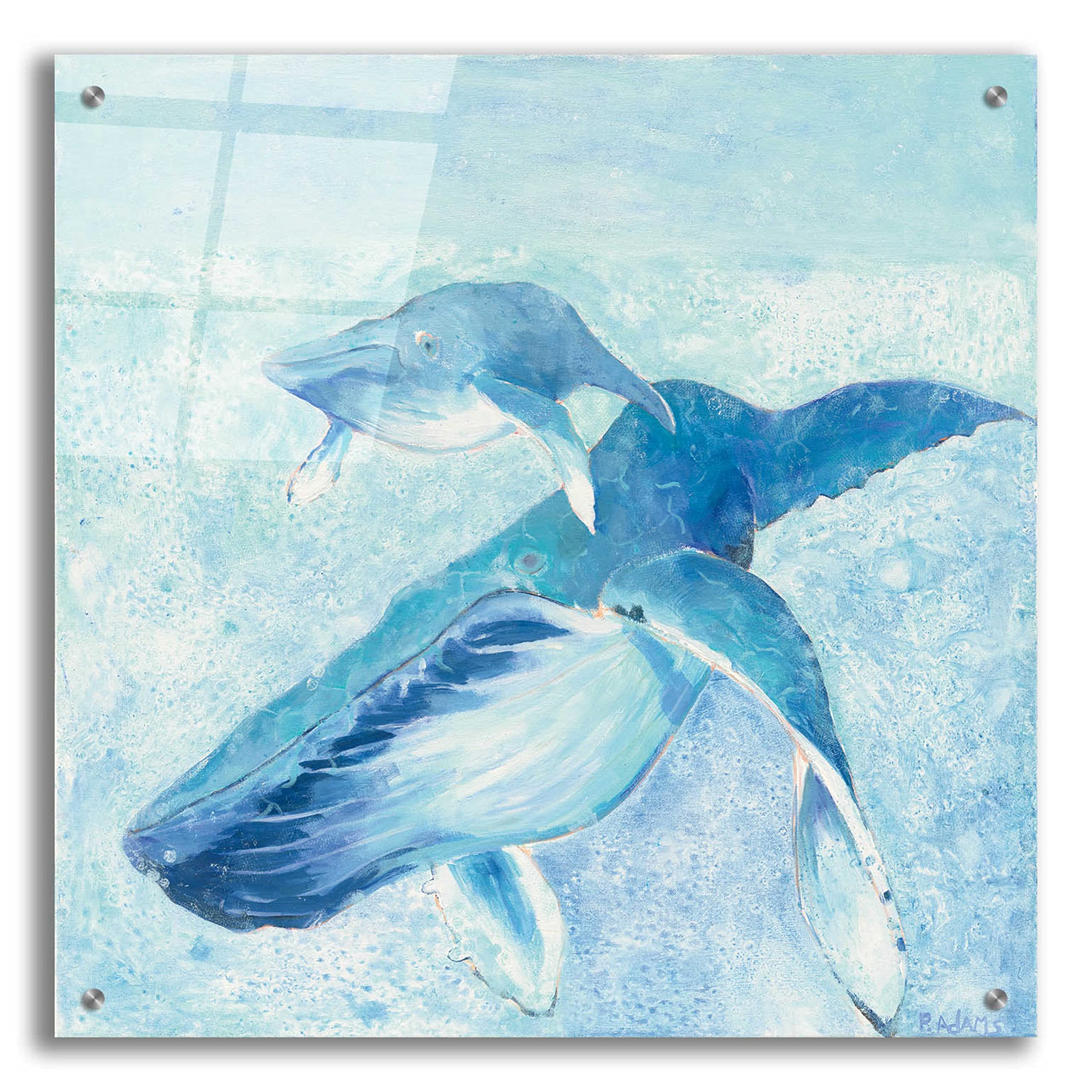 Blue Mama Acrylic Glass Wall Art by Phyllis Adams - 24x24 Inch Modern Abstract Painting for Living Room, Bedroom & Office Decor