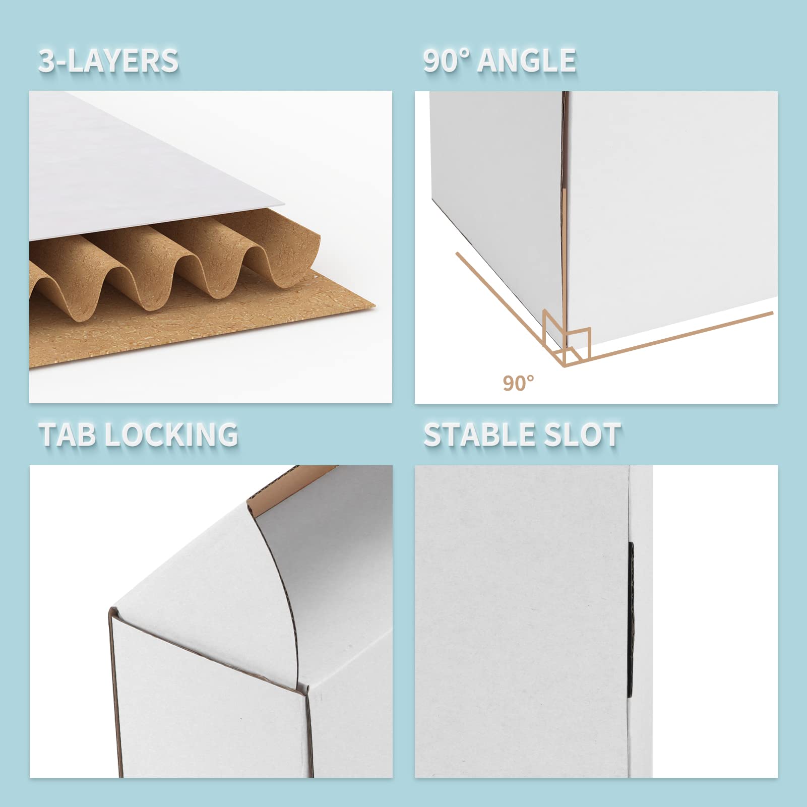 WIFTREY 6x4x4 White Shipping Boxes 25-Pack - Small Business Mailing & Packing Supplies for Ecommerce
