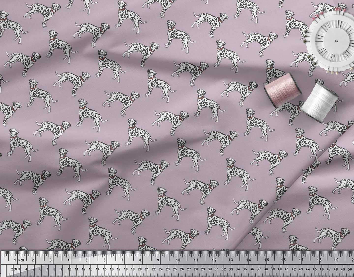 Soimoi Moss Georgette Brown Fabric by The Yard - 42 Inch Wide Dalmatian Dog Print Textile - Classic Timeless Patterns for Fashion & Home Decor - Perfect for Dresses, Curtains & DIY Crafts