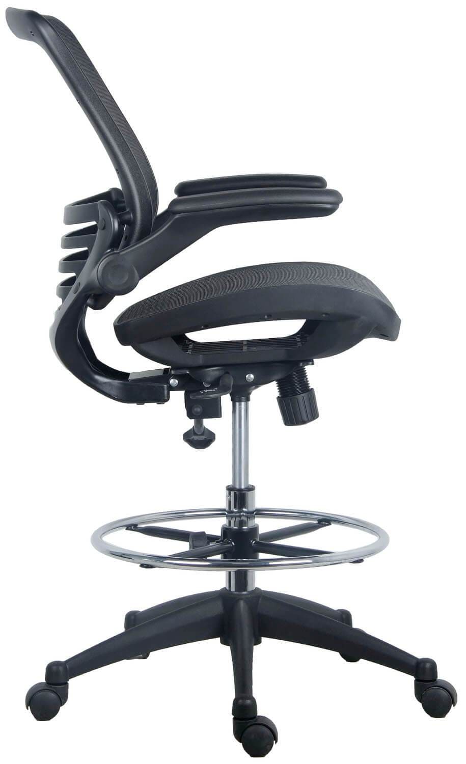 Harwick Evolve Mesh Big and Tall Drafting Chair - Dark Knight Edition [2250D DRK] - Ergonomic Office Chair for Architects & Designers - Perfect for Home Office & Studio Workspaces