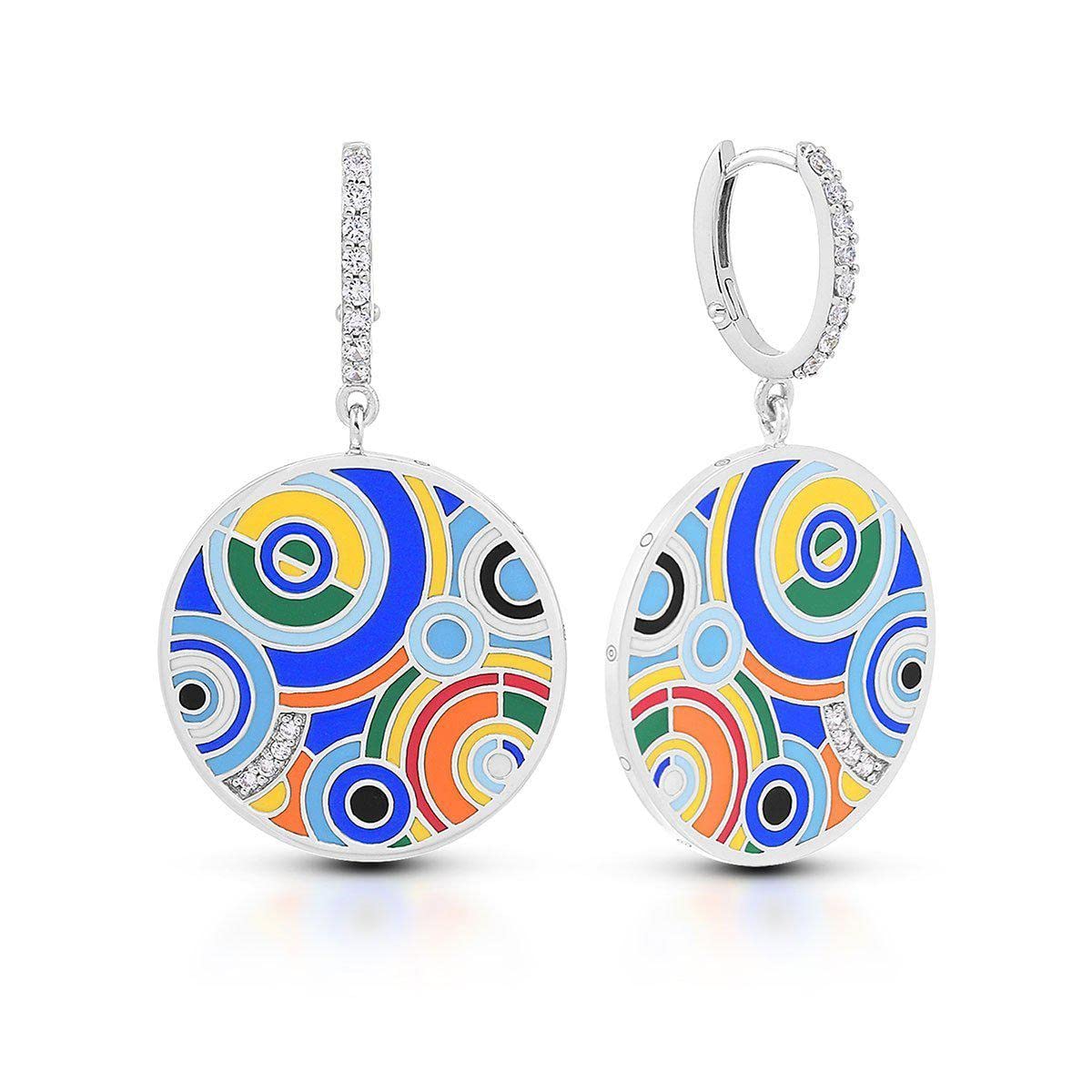 Belle Etoile Purple & Multicolor Crystal Drop Earrings for Women - Elegant Dangle Ear Jewelry for Party, Wedding & Evening Occasions
